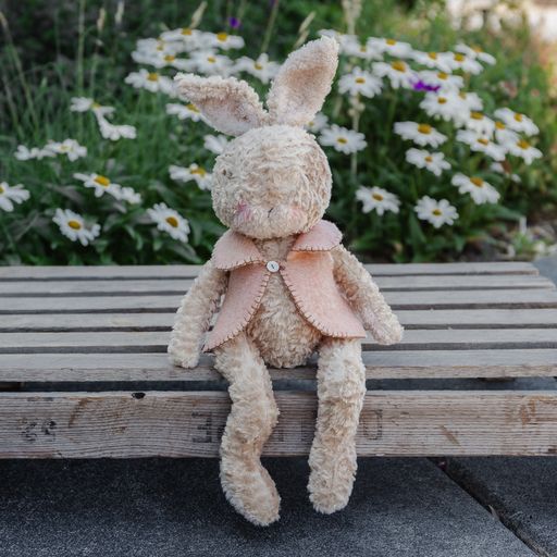 RETIRED - Hutch Studio Original - Hopsley - Hand-Crafted Faux Mohair & Vintage Wool Bunny - Image 5