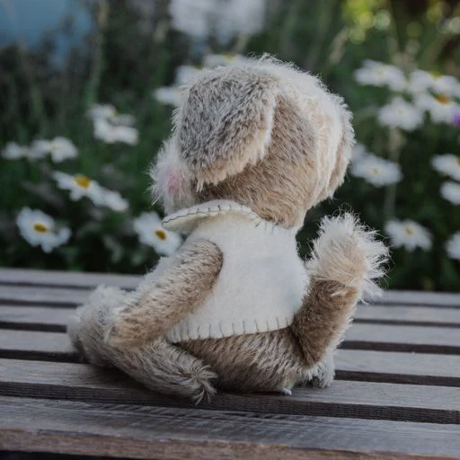 RETIRED - Hutch Studio Original - Kip Yip - Hand-Crafted Mohair & Vintage Wool Puppy - Image 4