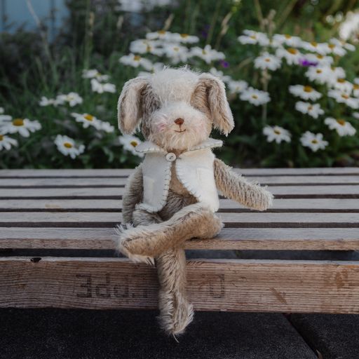 RETIRED - Hutch Studio Original - Kip Yip - Hand-Crafted Mohair & Vintage Wool Puppy - Image 5