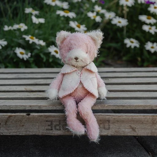 RETIRED - Hutch Studio Original - Mae I. Meow- Hand-Crafted Mohair & Vintage Wool Cat