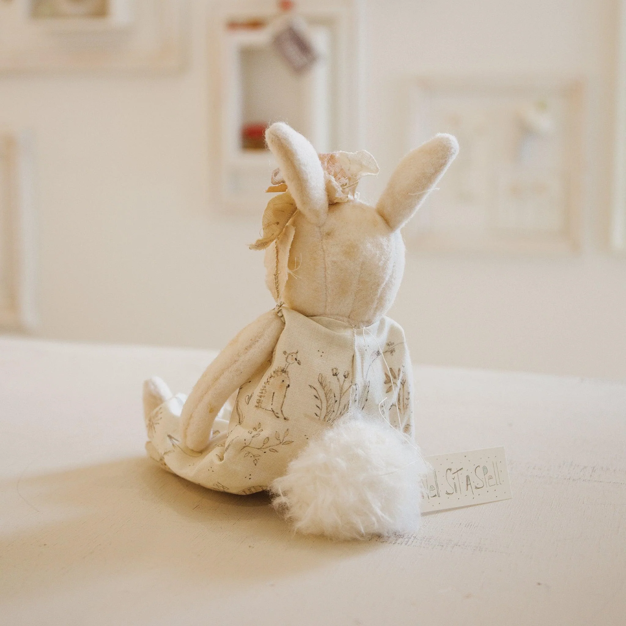 RETIRED - Hutch Studio Original - Nel Sit-a-Spell - Hand-Crafted Cotton & Wool Bunny - Image 5