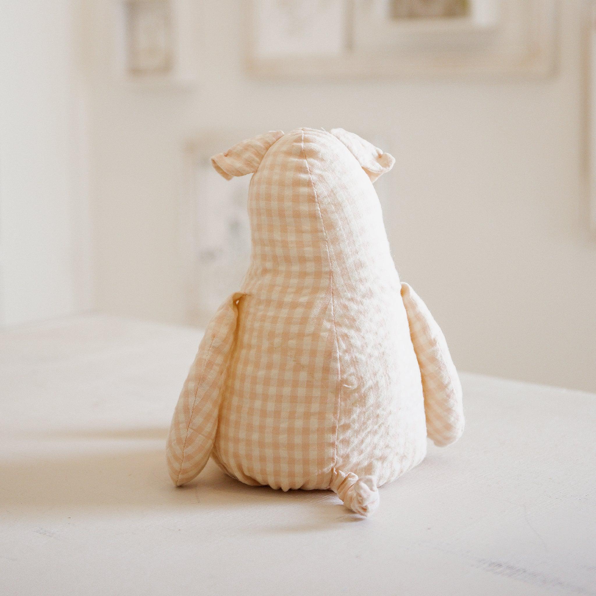 RETIRED - Hutch Studio Original - Sweet Peach - Hand-Crafted Cotton Pig - Image 3