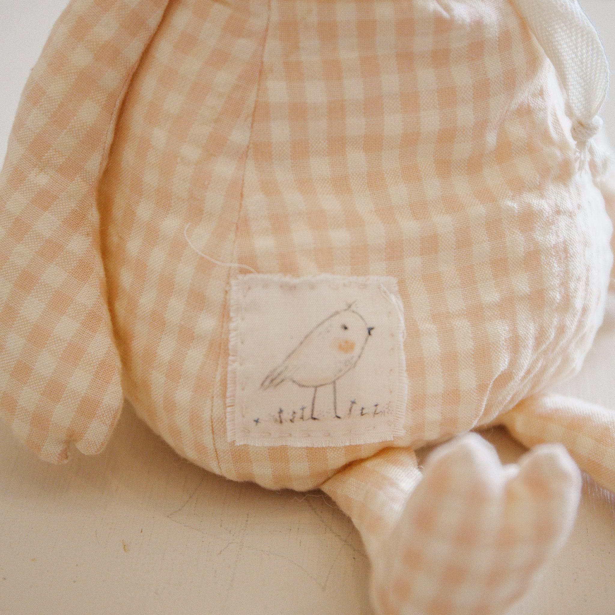 RETIRED - Hutch Studio Original - Sweet Peach - Hand-Crafted Cotton Pig - Image 4