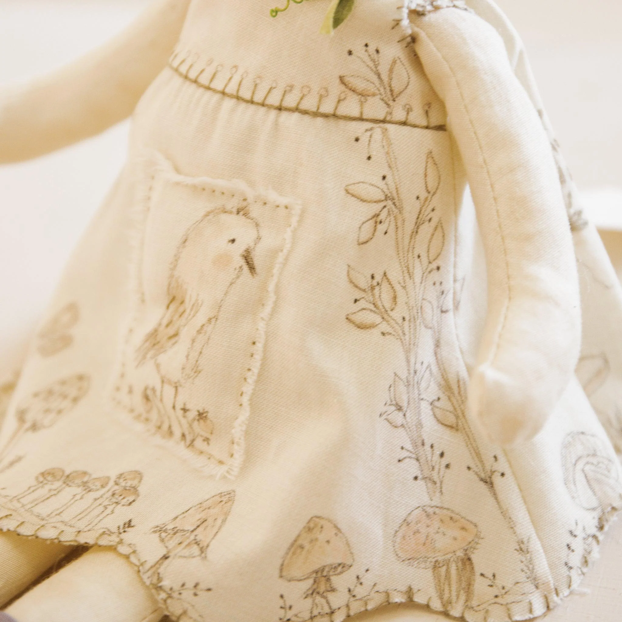 RETIRED - Hutch Studio Original - Teena Toadstool- Hand-Crafted Cotton & Knit Bunny - Image 6