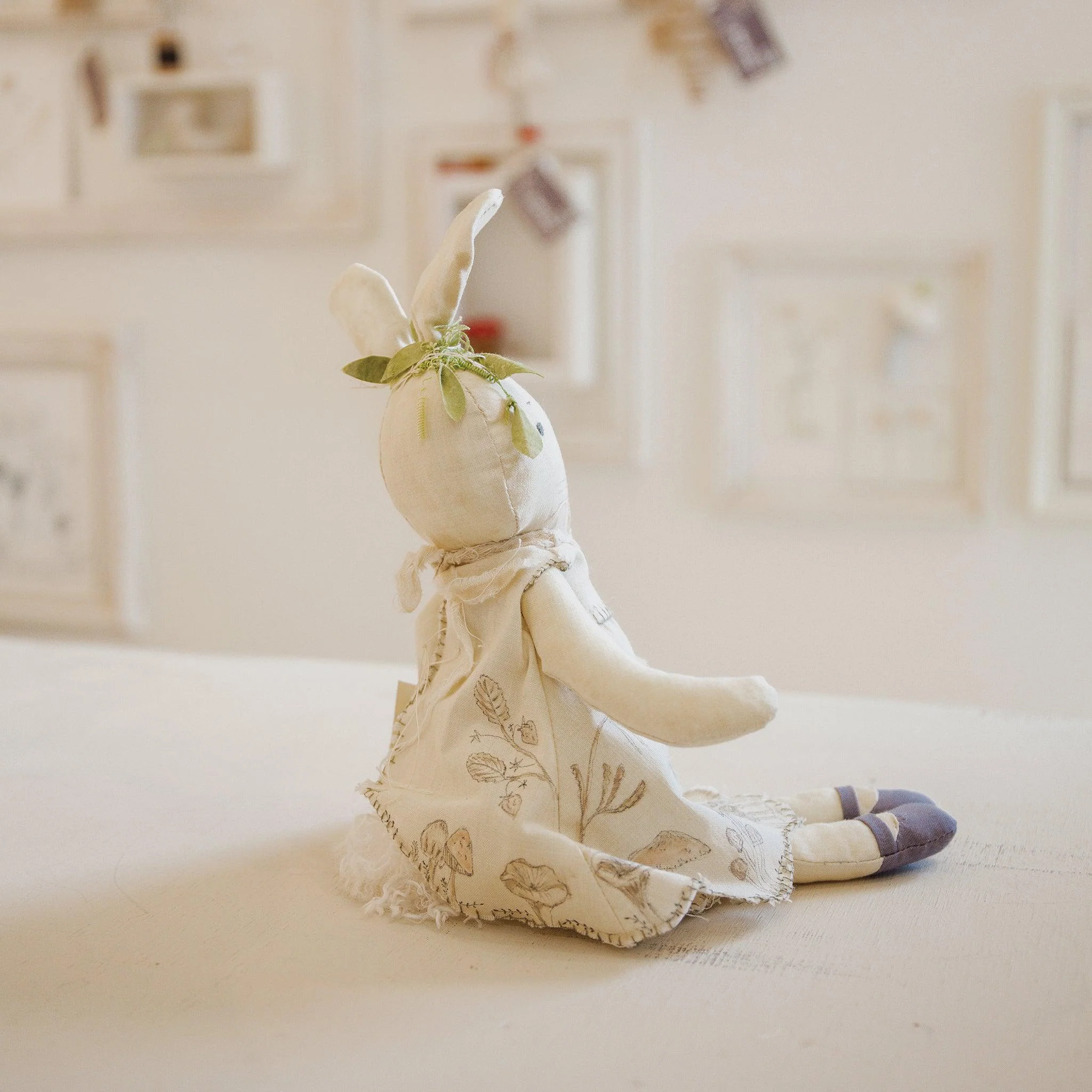 RETIRED - Hutch Studio Original - Teena Toadstool- Hand-Crafted Cotton & Knit Bunny - Image 7