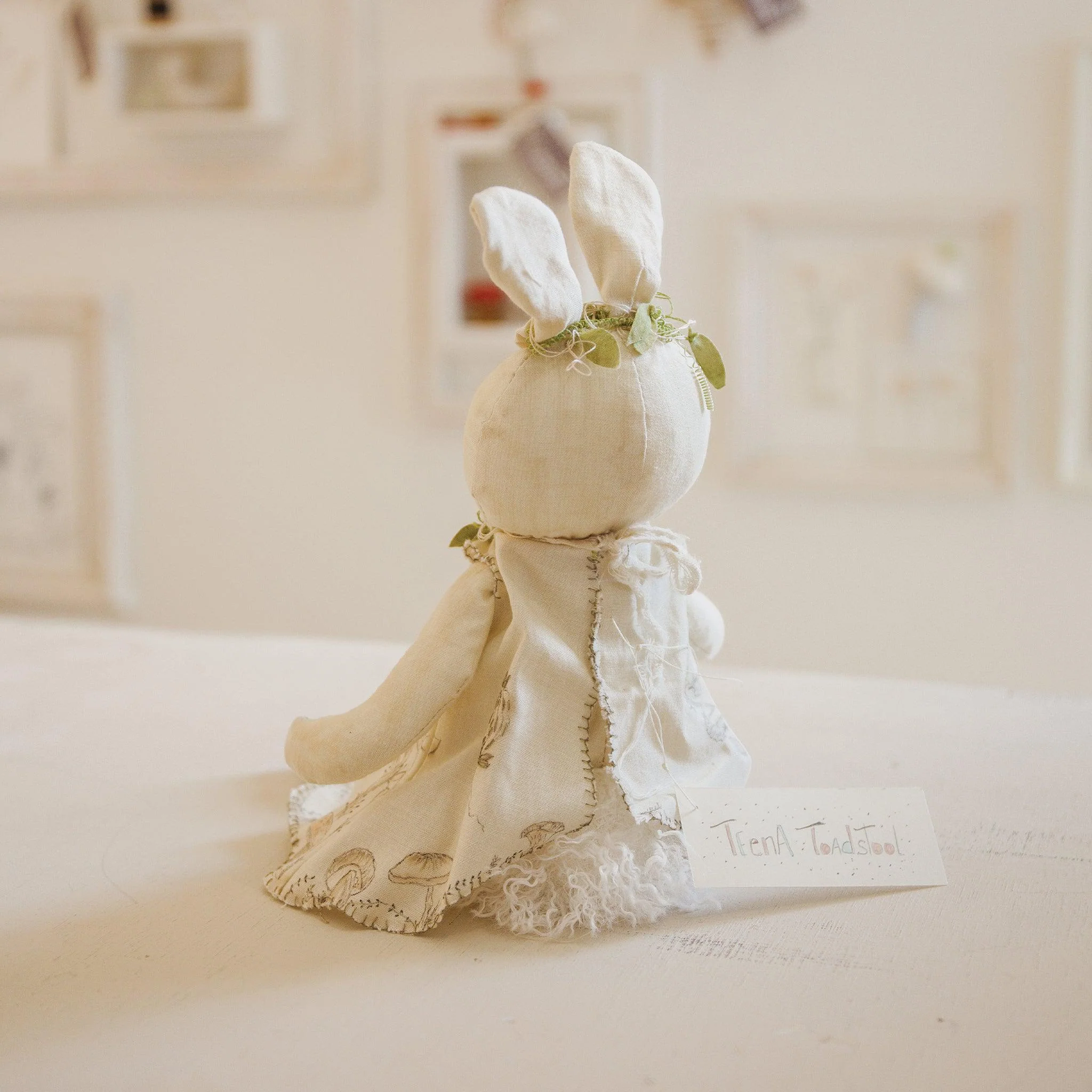 RETIRED - Hutch Studio Original - Teena Toadstool- Hand-Crafted Cotton & Knit Bunny - Image 8