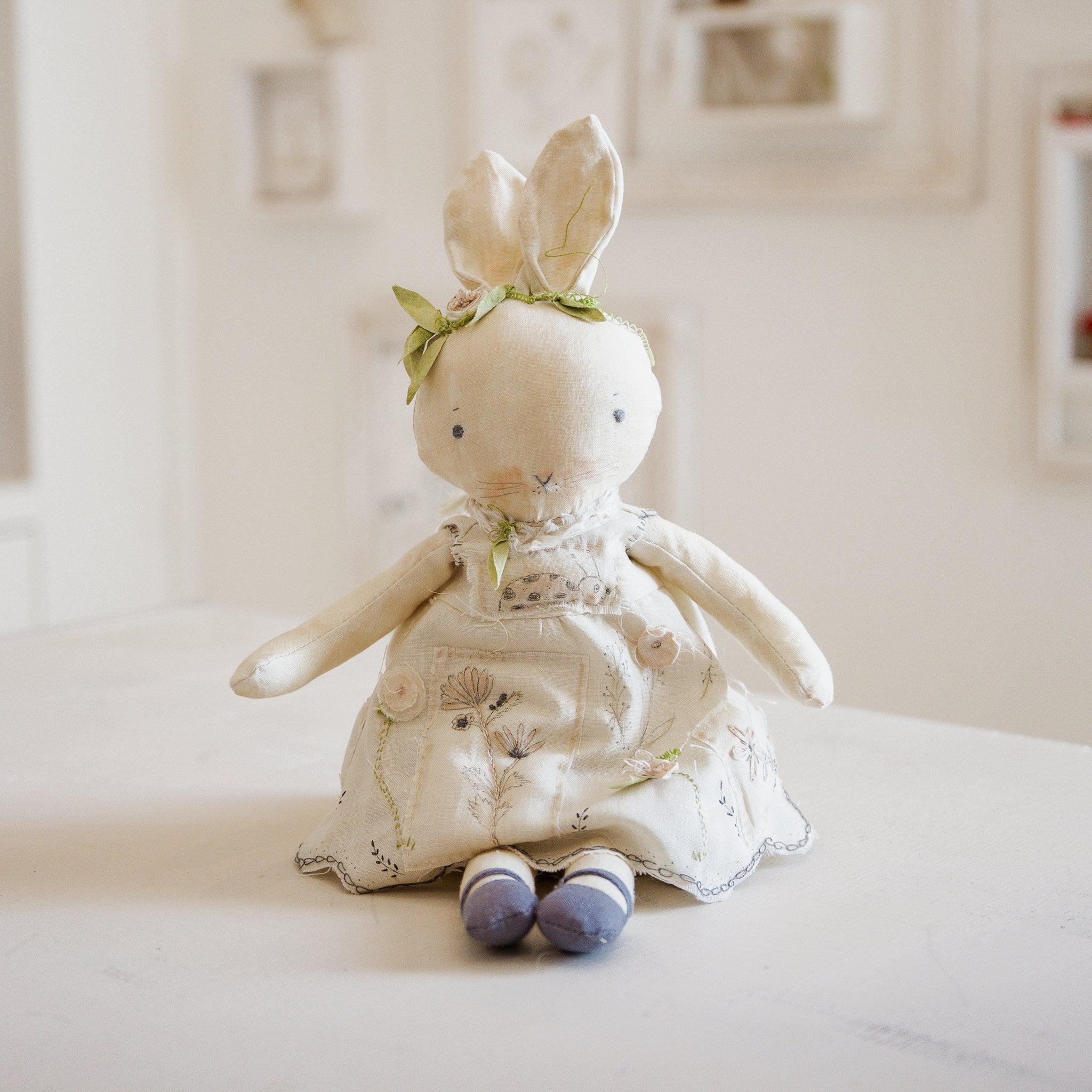 RETIRED - Hutch Studio Original - Thelma Thistle - Hand-Crafted Cotton Bunny