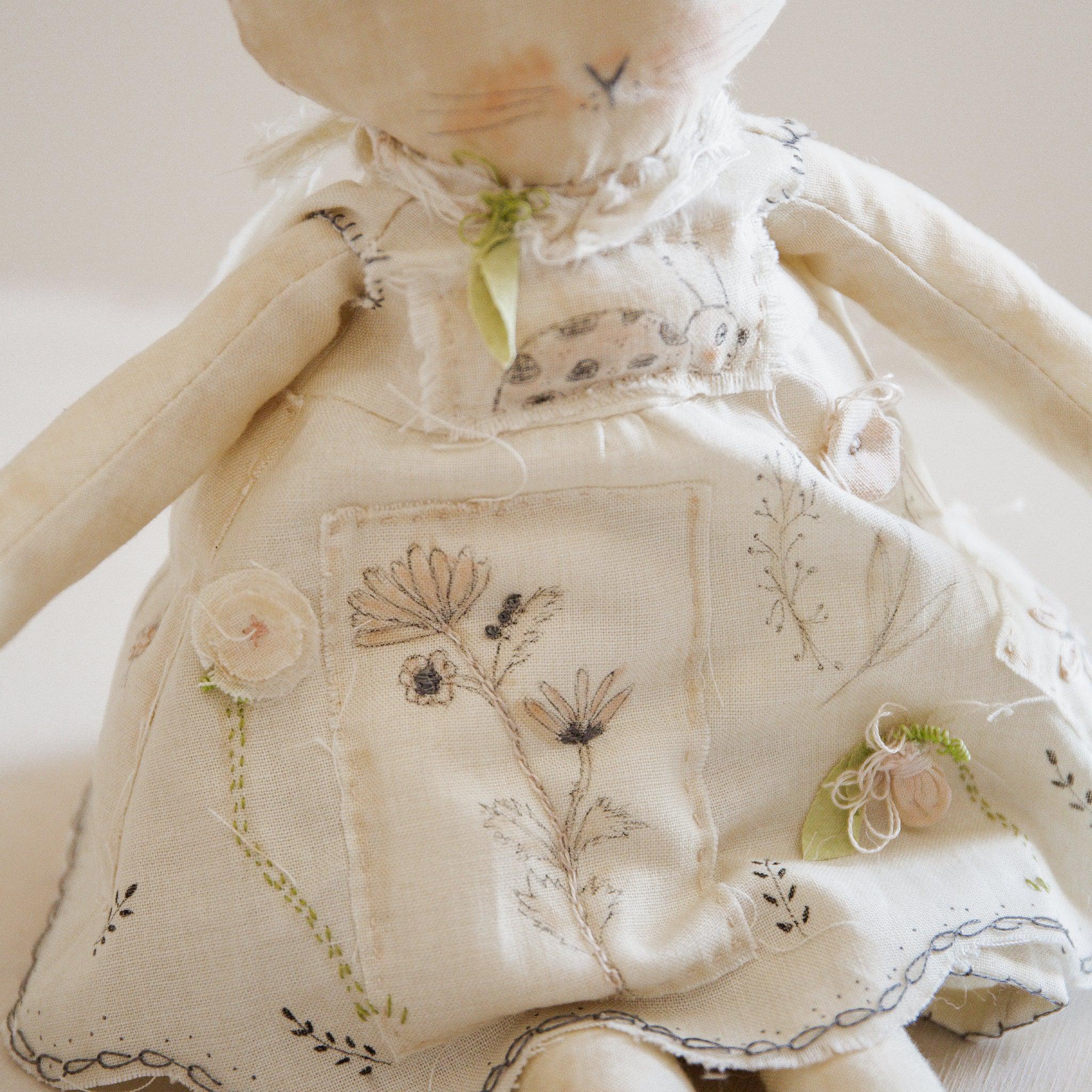 RETIRED - Hutch Studio Original - Thelma Thistle - Hand-Crafted Cotton Bunny - Image 4