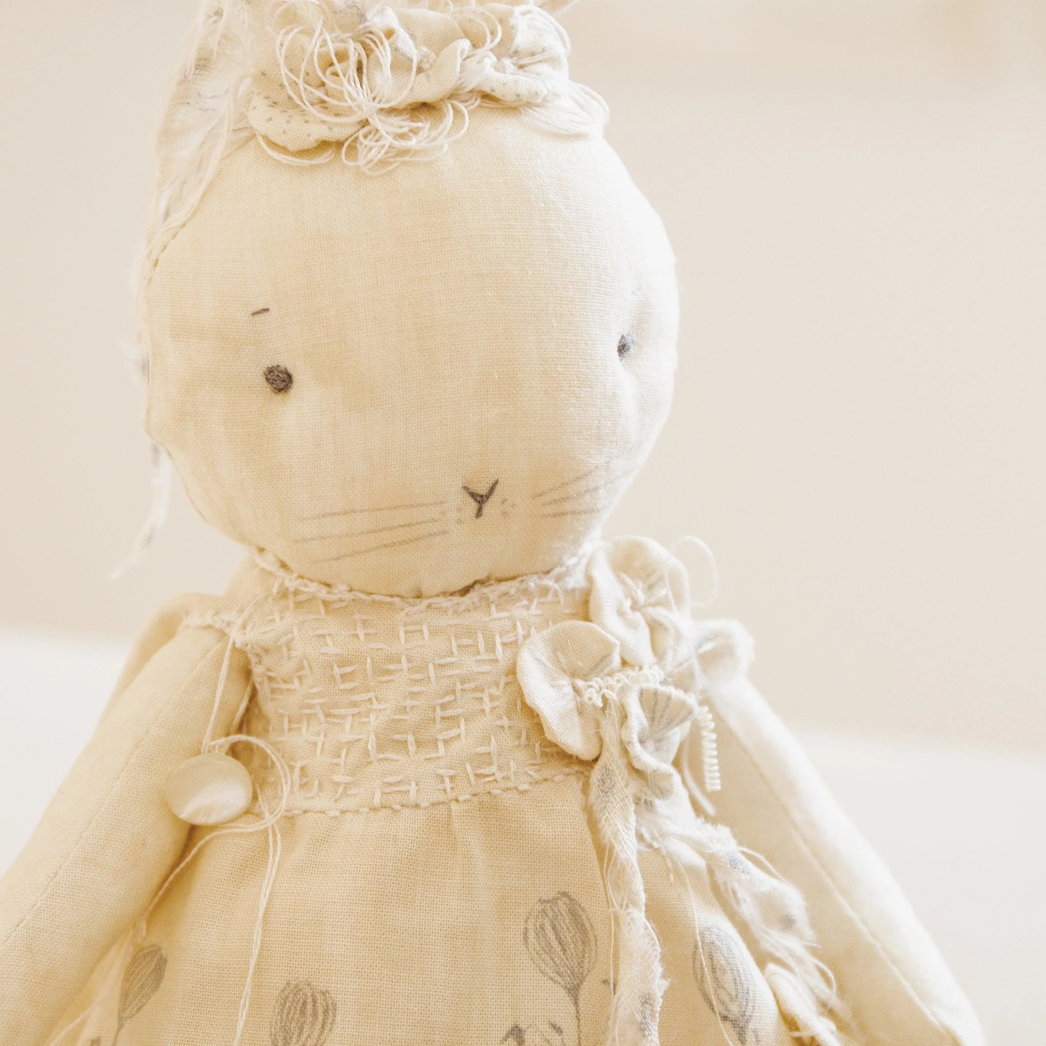 RETIRED - Hutch Studio Original - Tula Tumbleweed - Hand-Crafted Cotton & Knit Bunny - Image 3