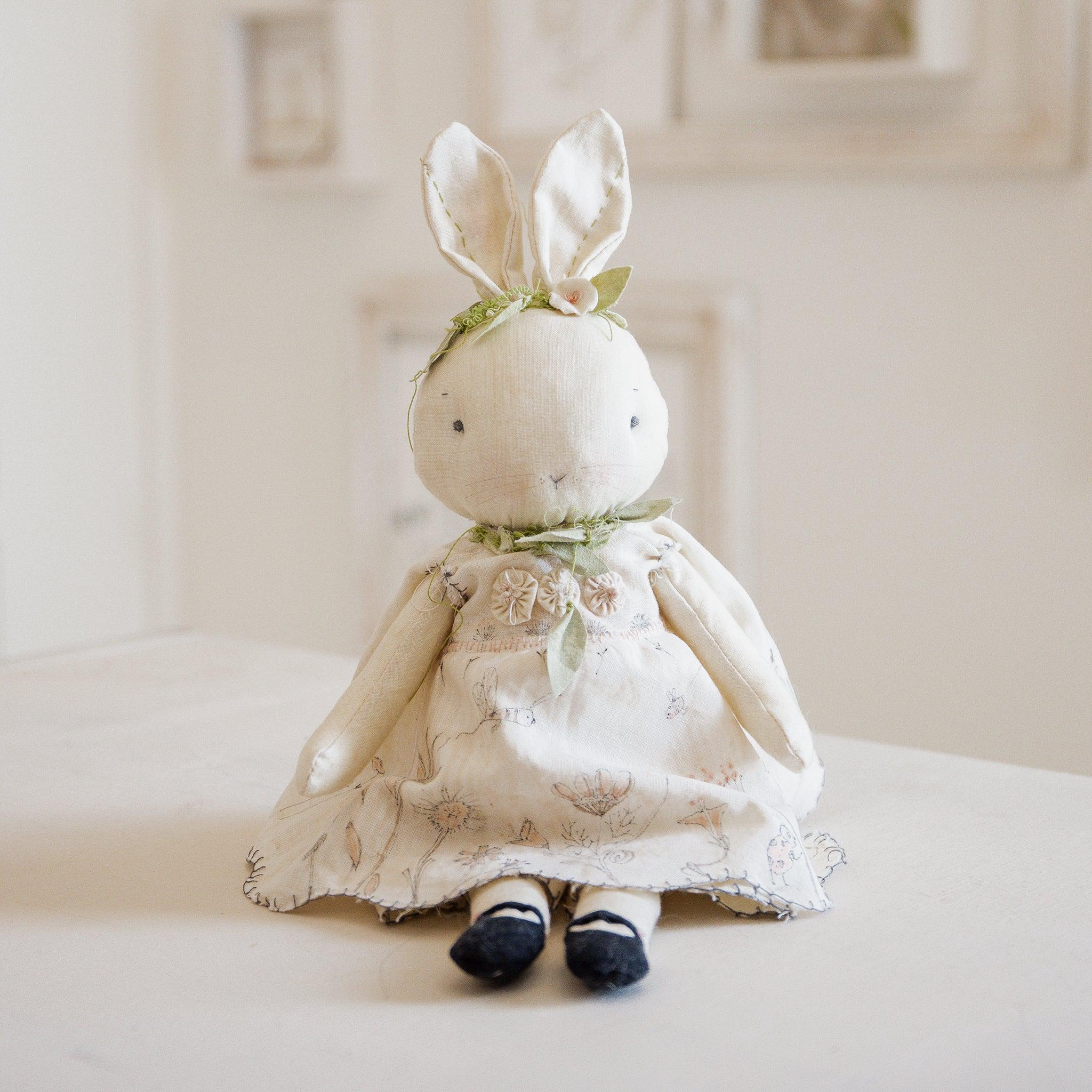 RETIRED - Hutch Studio Original - Willa Wildflower - Hand-Crafted Cotton Bunny