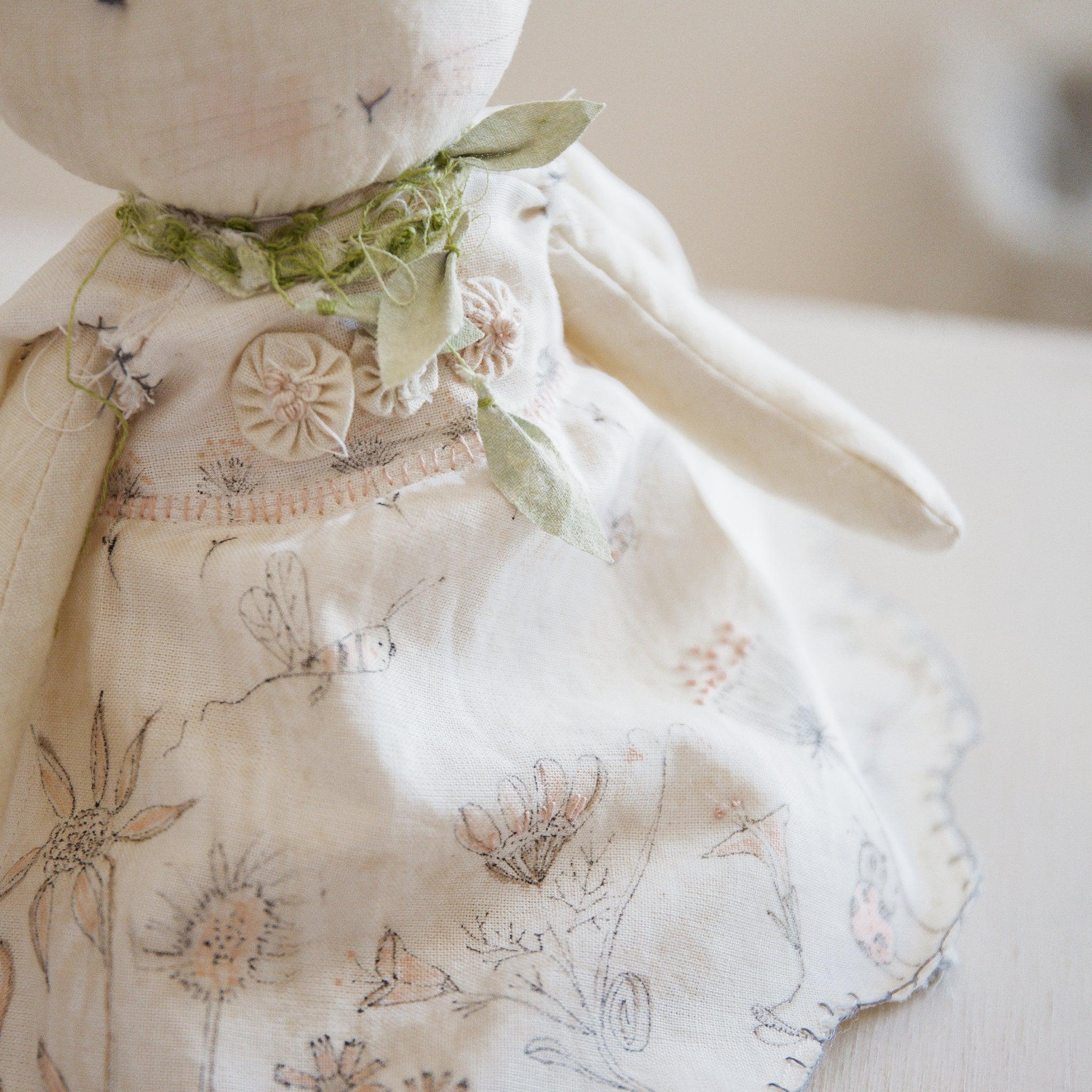 RETIRED - Hutch Studio Original - Willa Wildflower - Hand-Crafted Cotton Bunny - Image 3