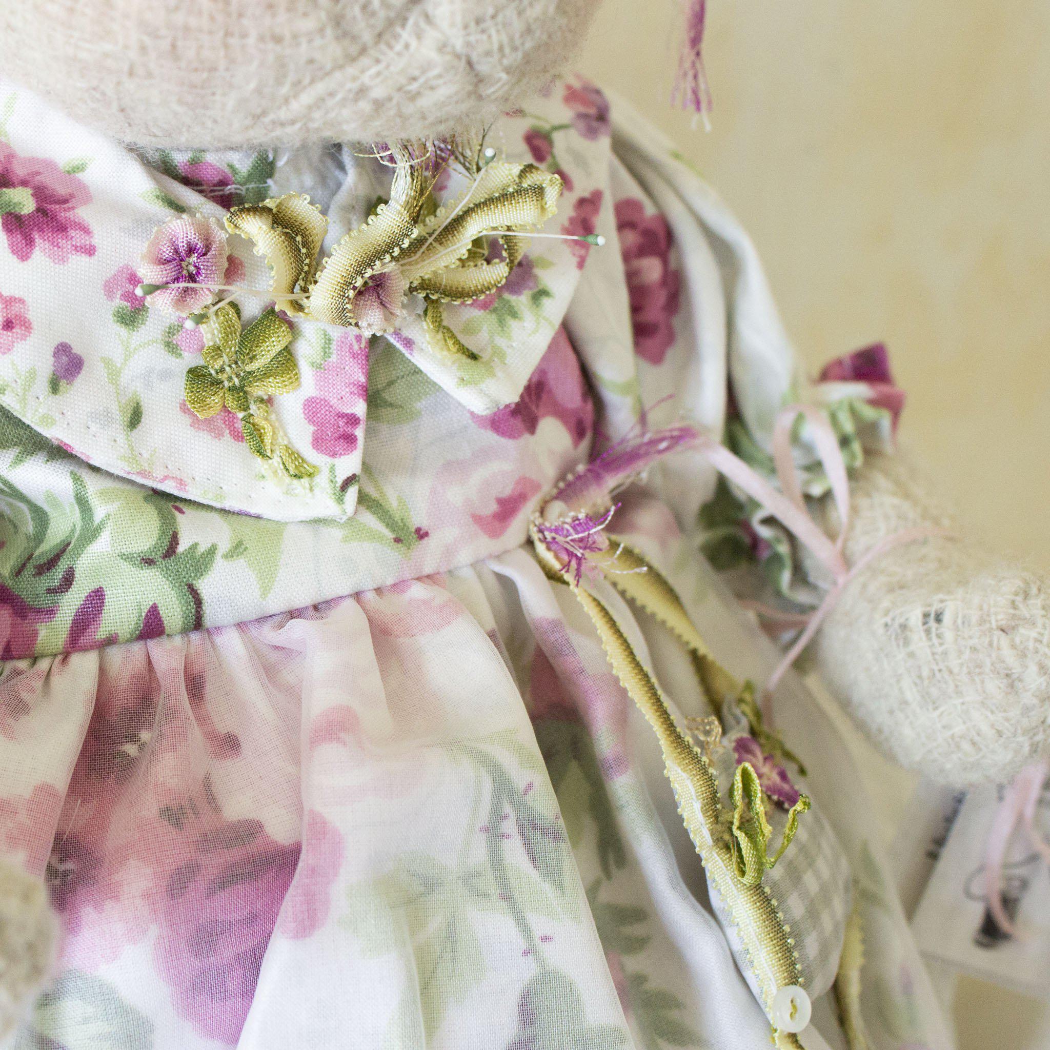 RETIRED - Hutch Studio - Rosey Posey - One Of A Kind Bunny - Image 3