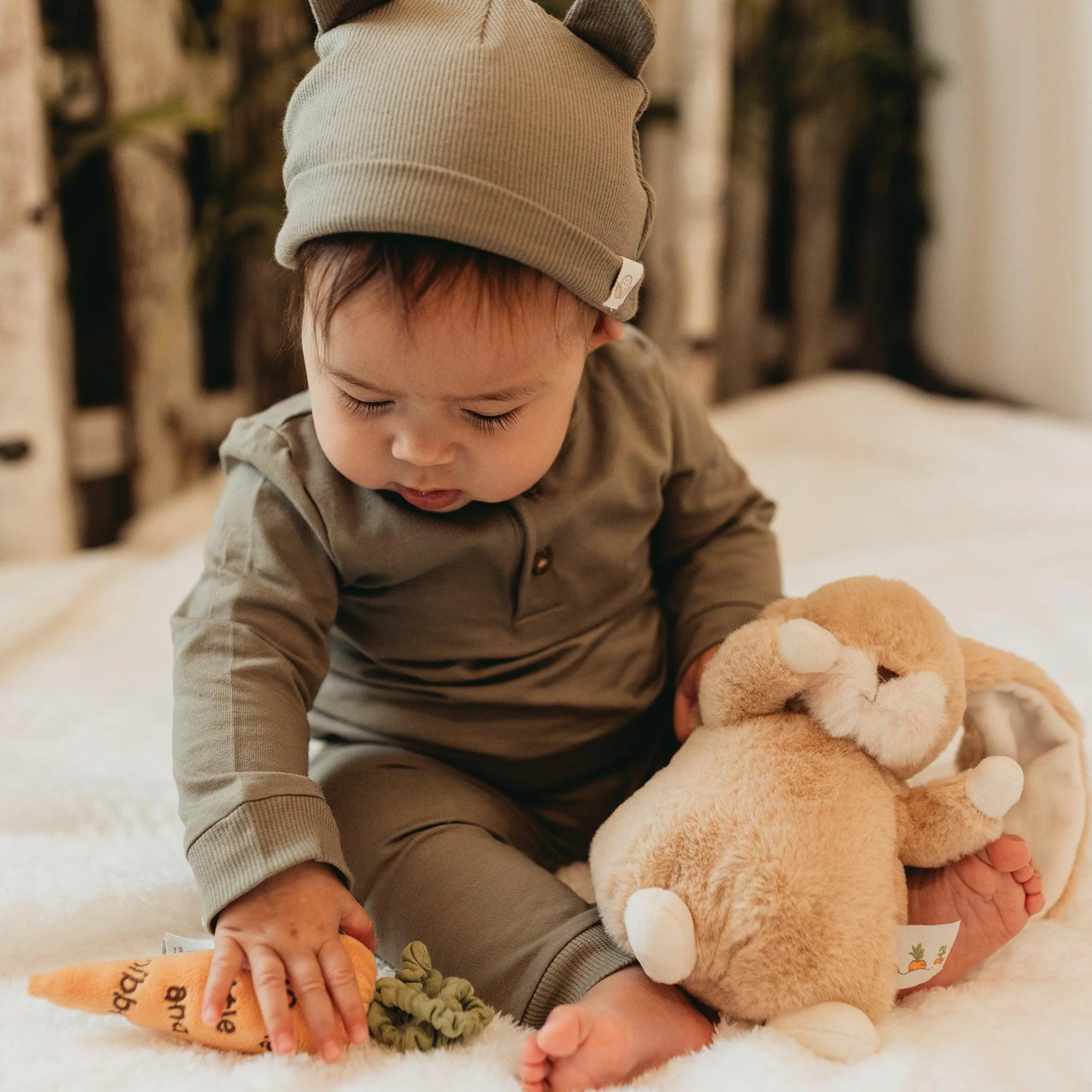 RETIRED - Organic Long Sleeve Bunny Pant Set - Bayleaf - Image 13