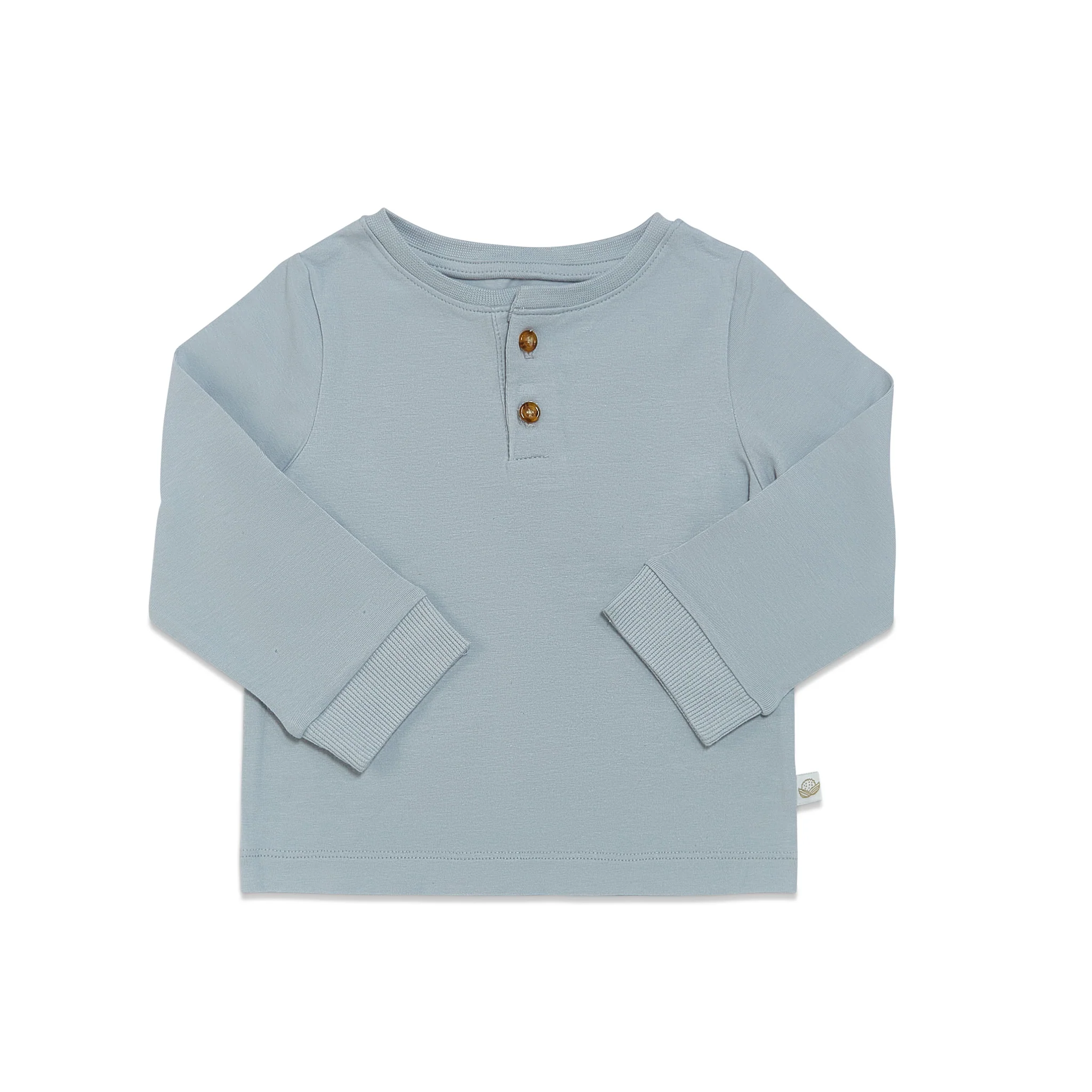 RETIRED - Organic Long Sleeve Bunny Pant Set - Pearl Blue - Image 6
