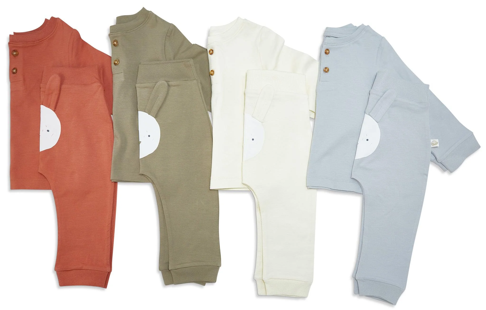 RETIRED - Organic Long Sleeve Bunny Pant Set - Sugar Cookie - Image 12