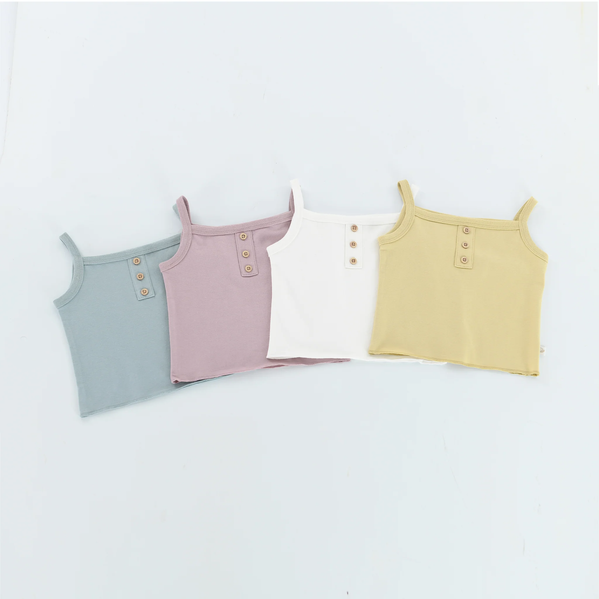 RETIRED - Organic Button Tank - Bay Blue - Image 2