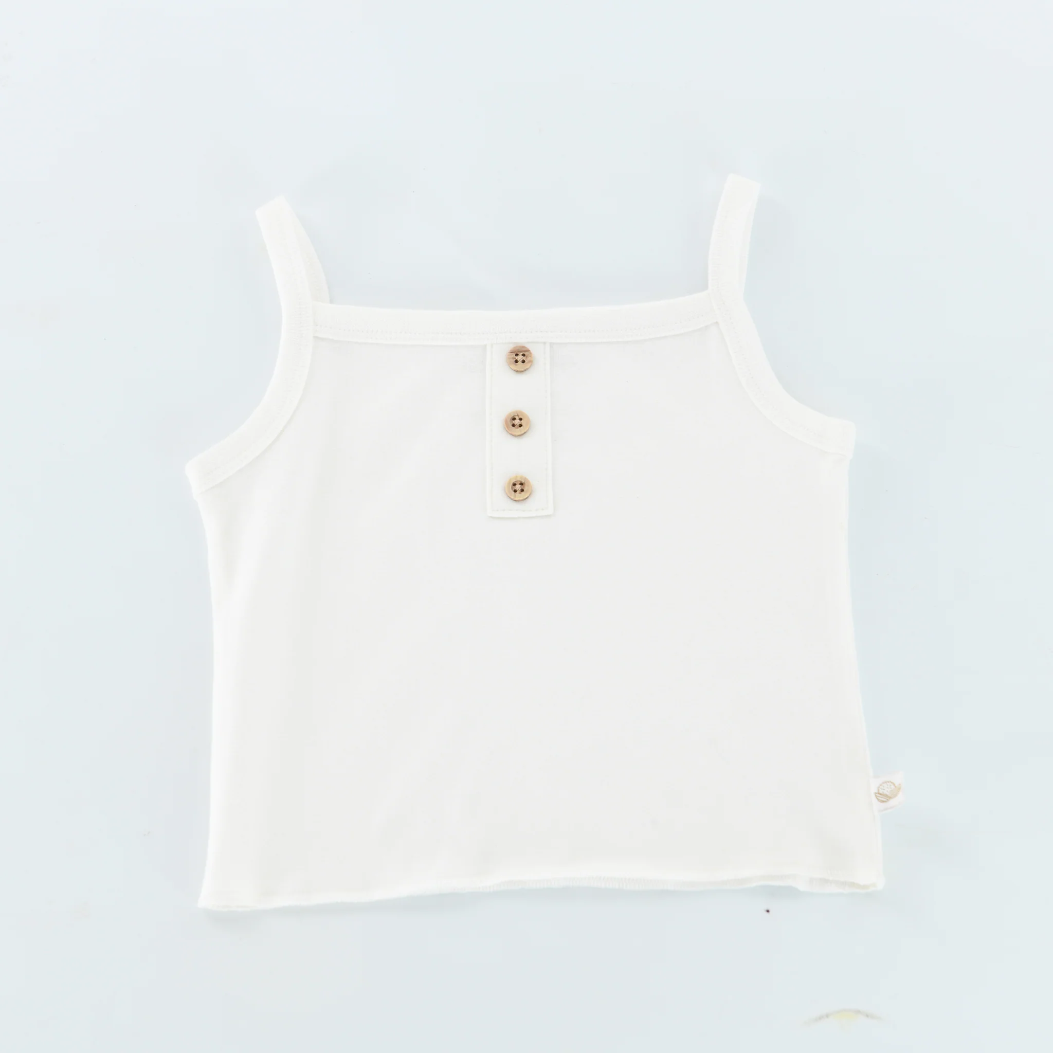RETIRED - Organic Button Tank - Bunny White