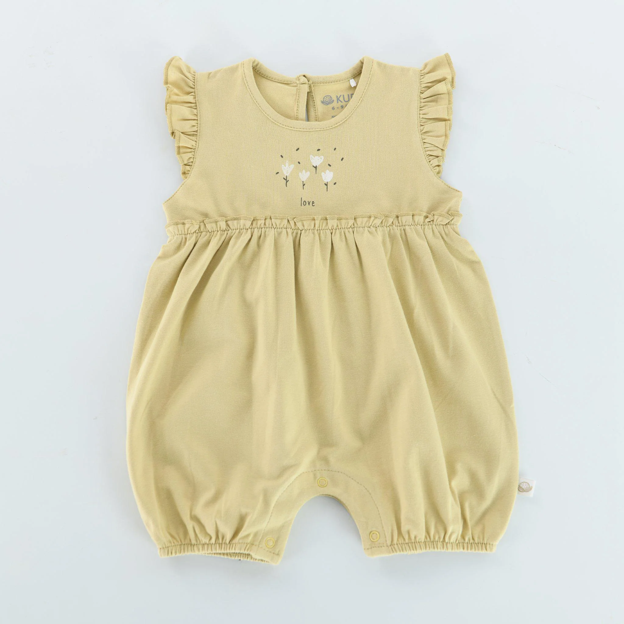 RETIRED - Kudaa Organic Frilly Romper - Green Tea