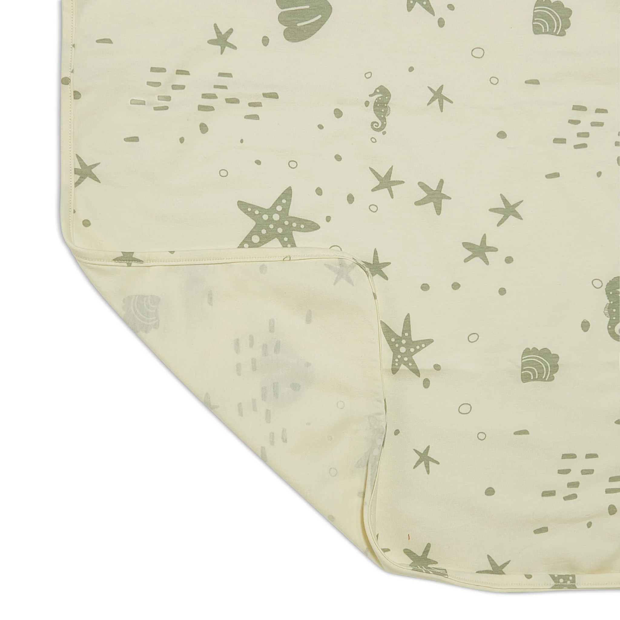 RETIRED - Organic Print Receiving Blanket - Sugar Cookie Seashells - Image 2