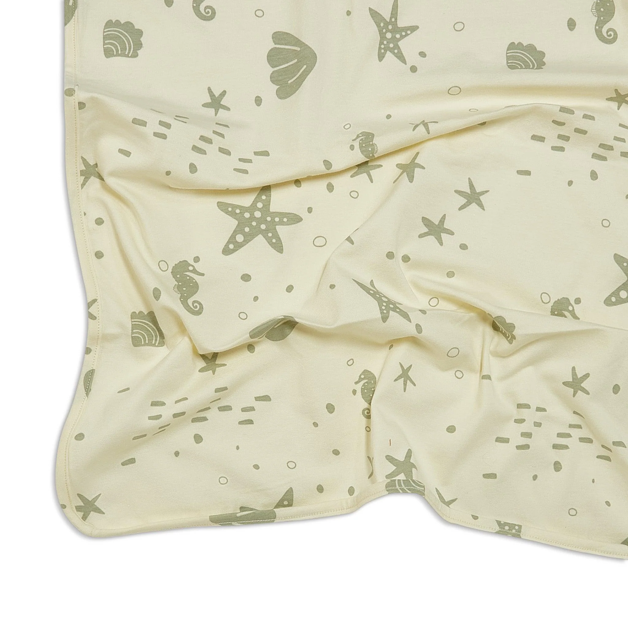 RETIRED - Organic Print Receiving Blanket - Sugar Cookie Seashells - Image 3
