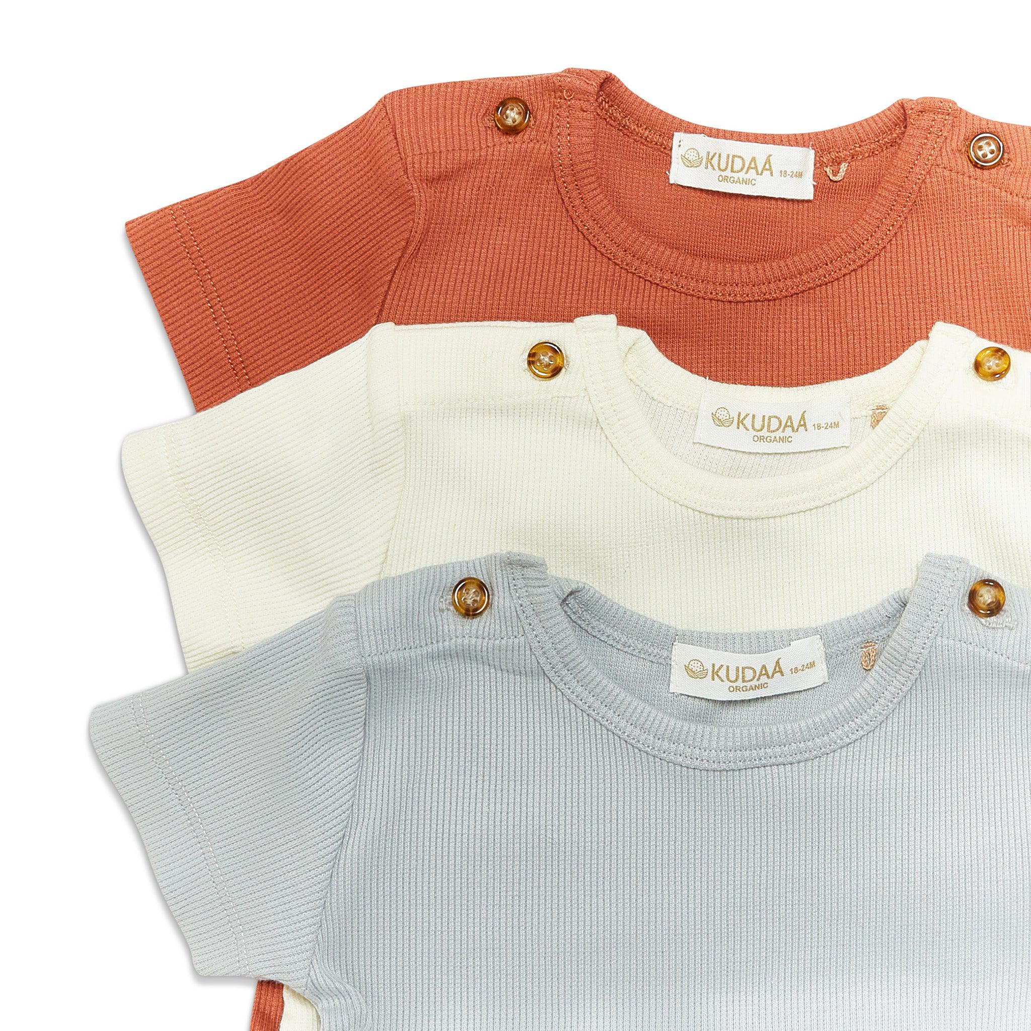 RETIRED - Organic Short Sleeve Bunsuit - Sugar Cookie - Image 4