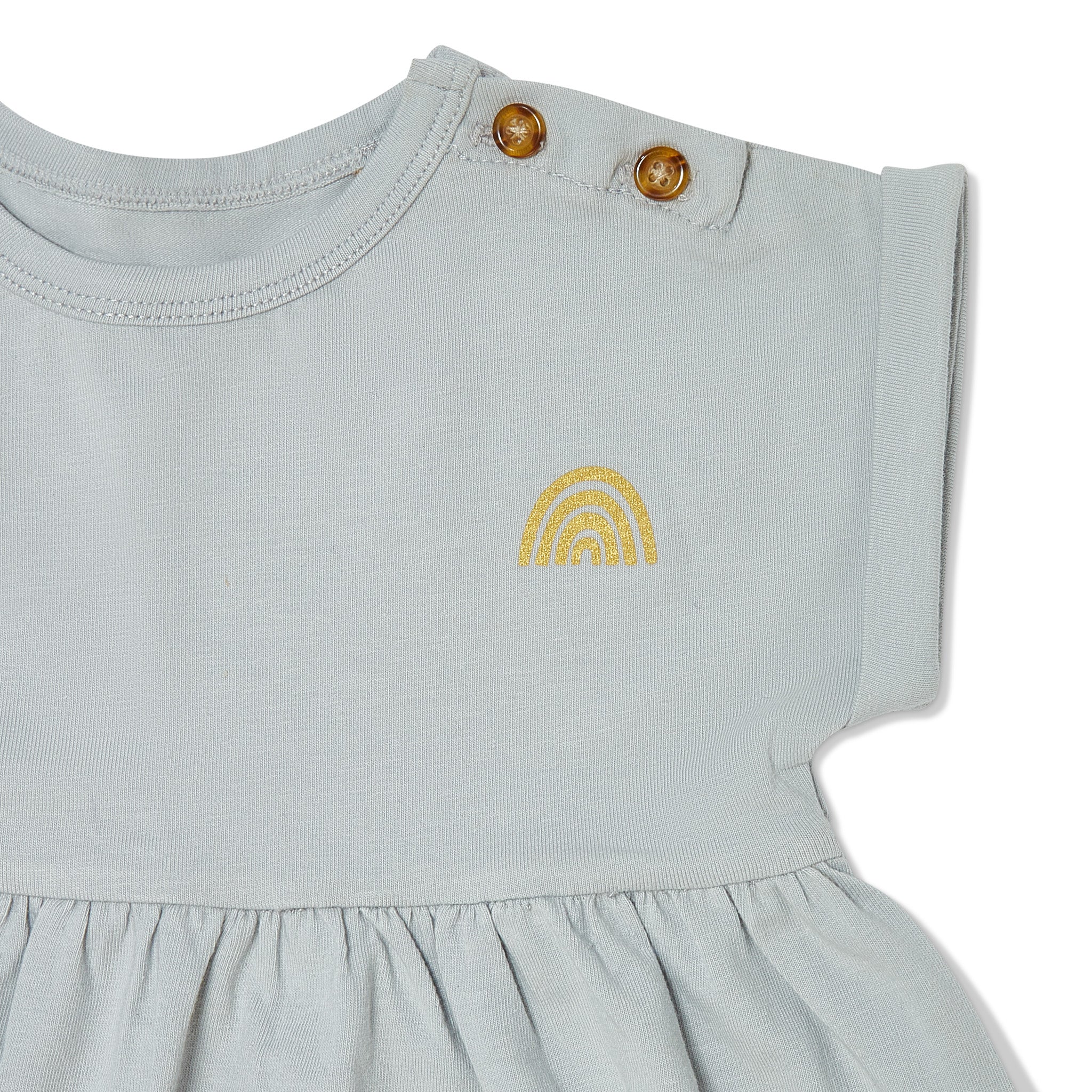 RETIRED - Organic Short Sleeve Twirl Dress - Pearl Blue - Image 2