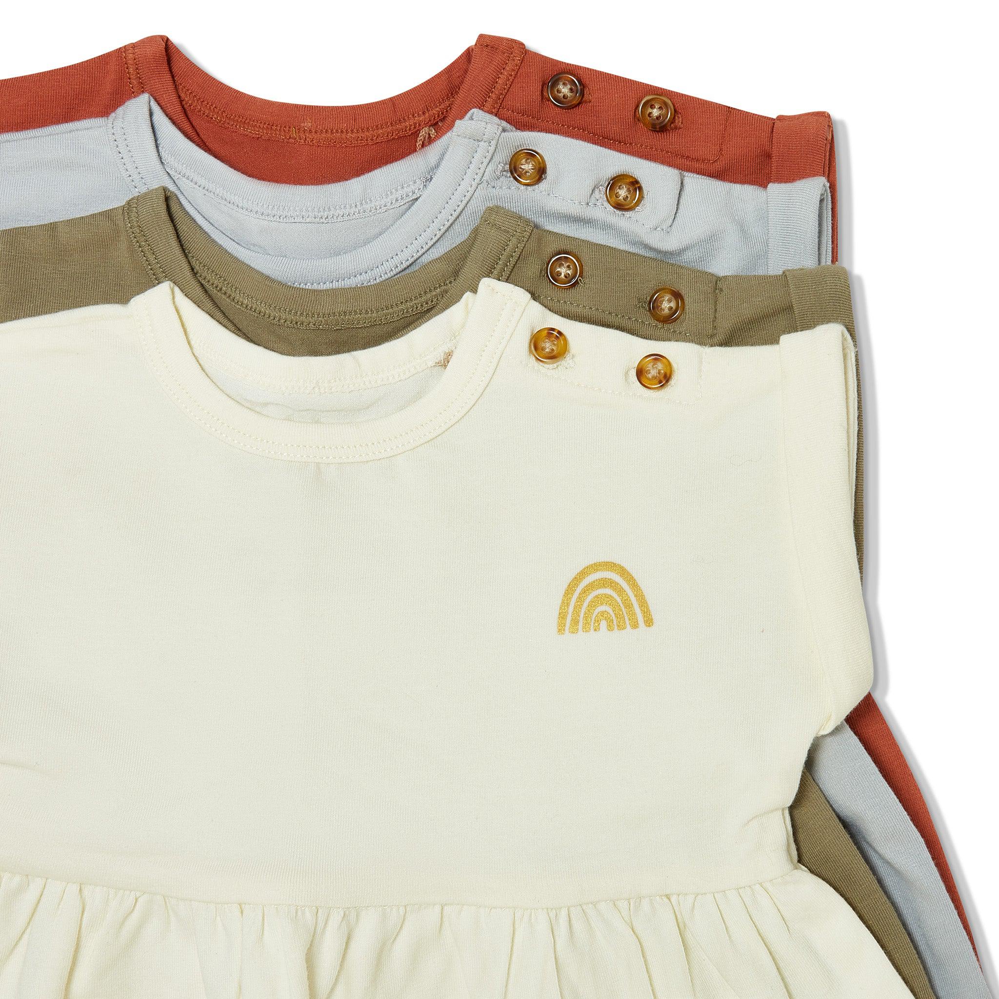 RETIRED - Organic Short Sleeve Twirl Dress - Sugar Cookie - Image 4