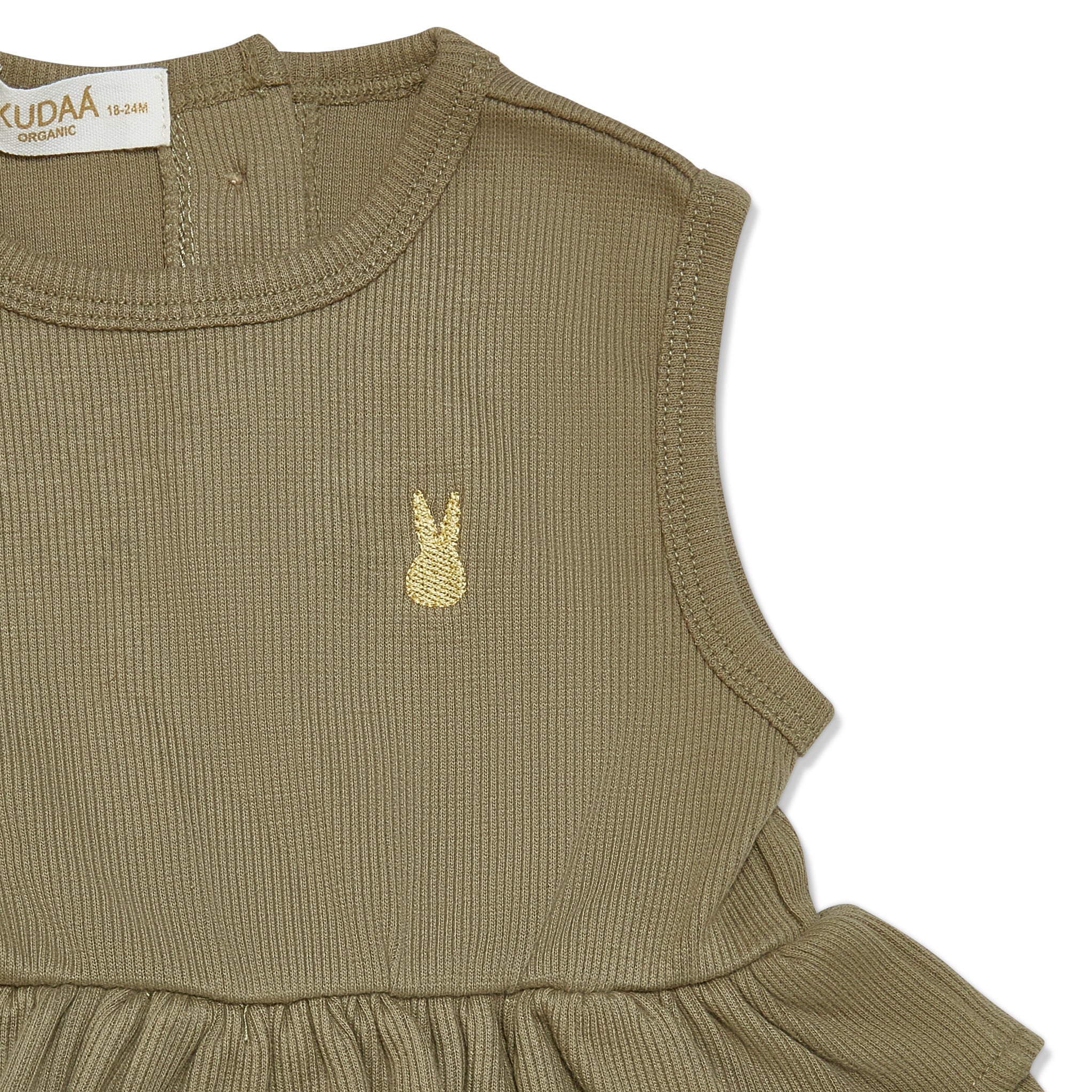 RETIRED - Organic Tank Ruffle Waist Bunsuit - Bayleaf - Image 5