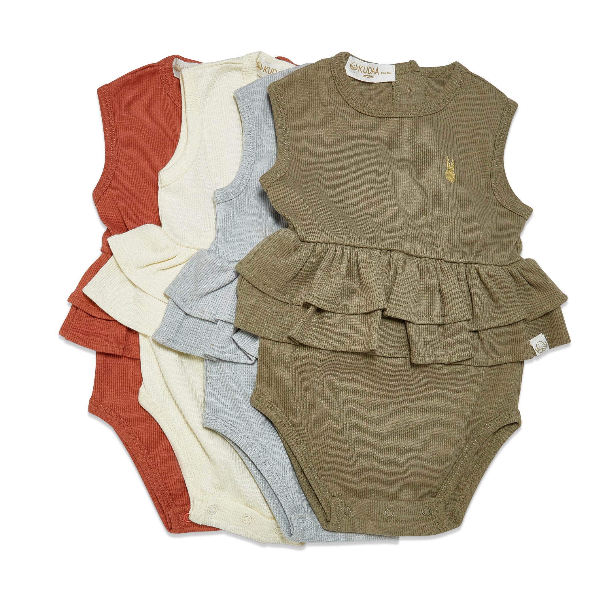 RETIRED - Organic Tank Ruffle Waist Bunsuit - Bayleaf - Image 8