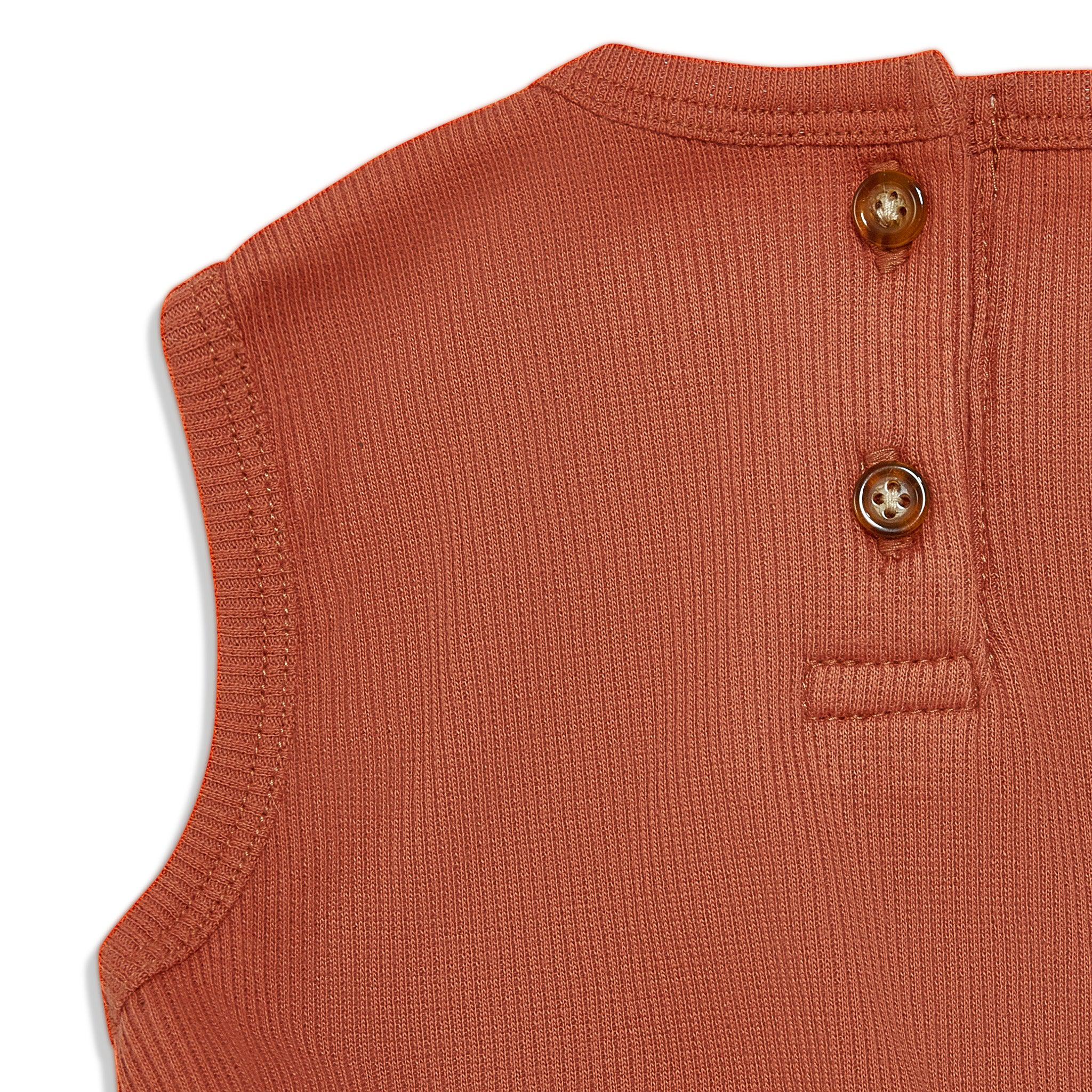 RETIRED - Organic Tank Ruffle Waist Bunsuit - Paprika - Image 6