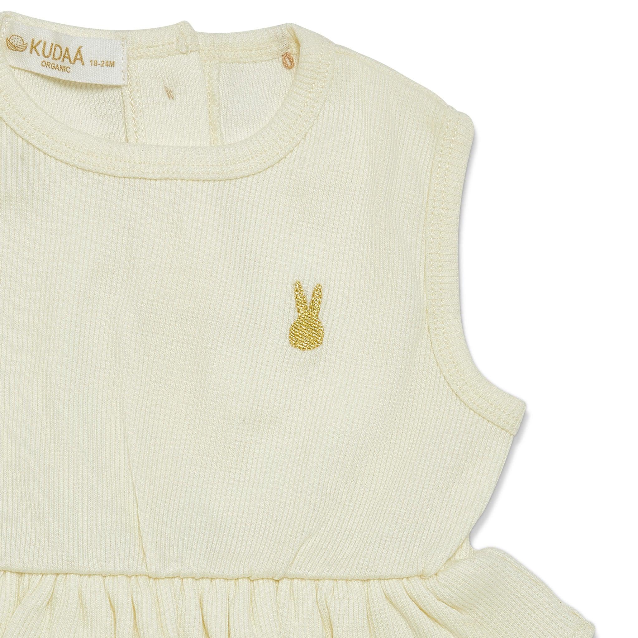 RETIRED - Organic Tank Ruffle Waist Bunsuit - Sugar Cookie - Image 2