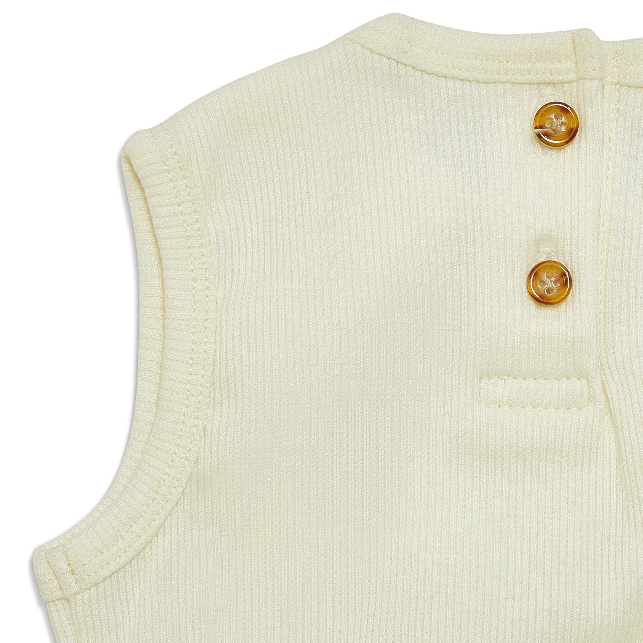 RETIRED - Organic Tank Ruffle Waist Bunsuit - Sugar Cookie - Image 4
