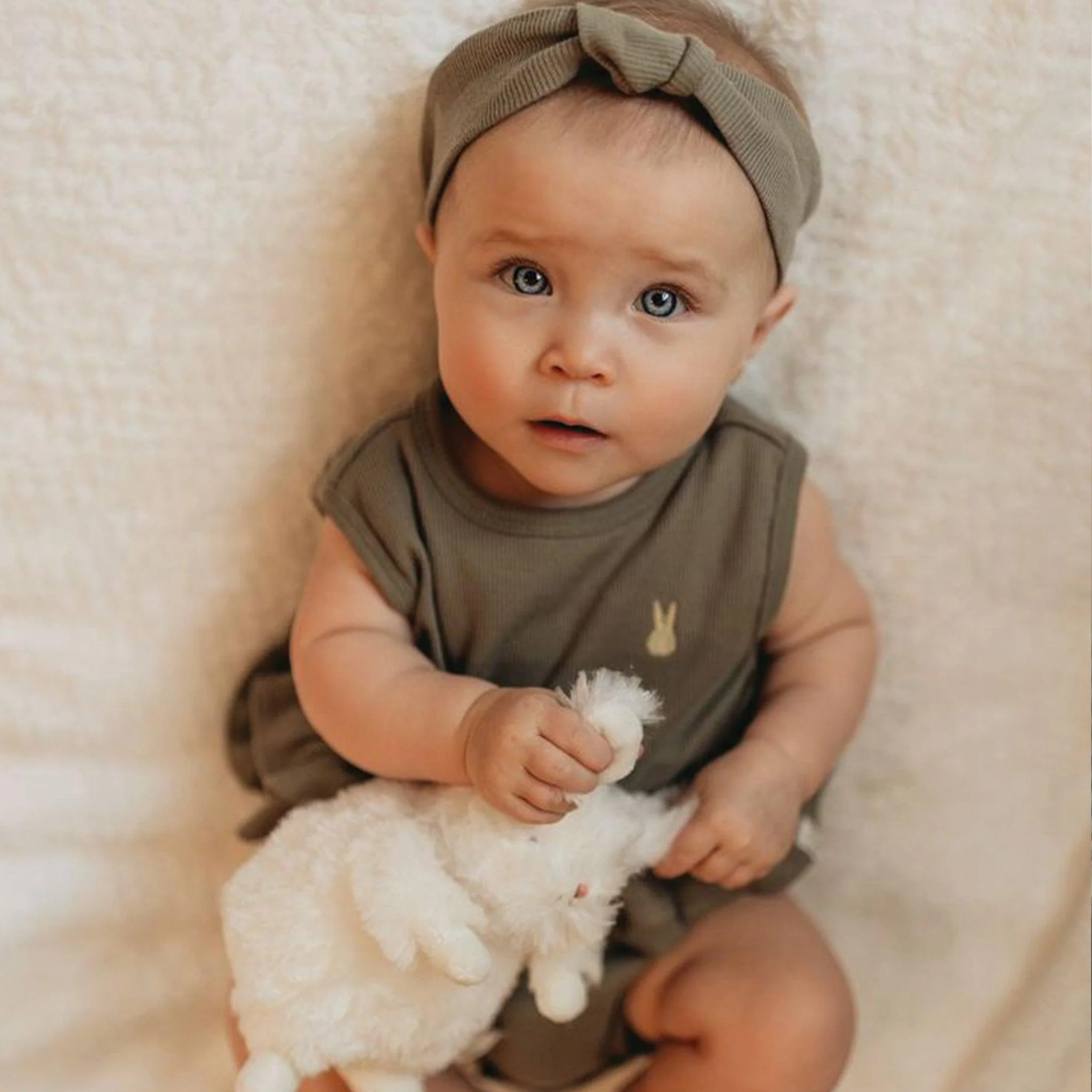 RETIRED - Organic Twist Baby Headband - Bayleaf - Image 2