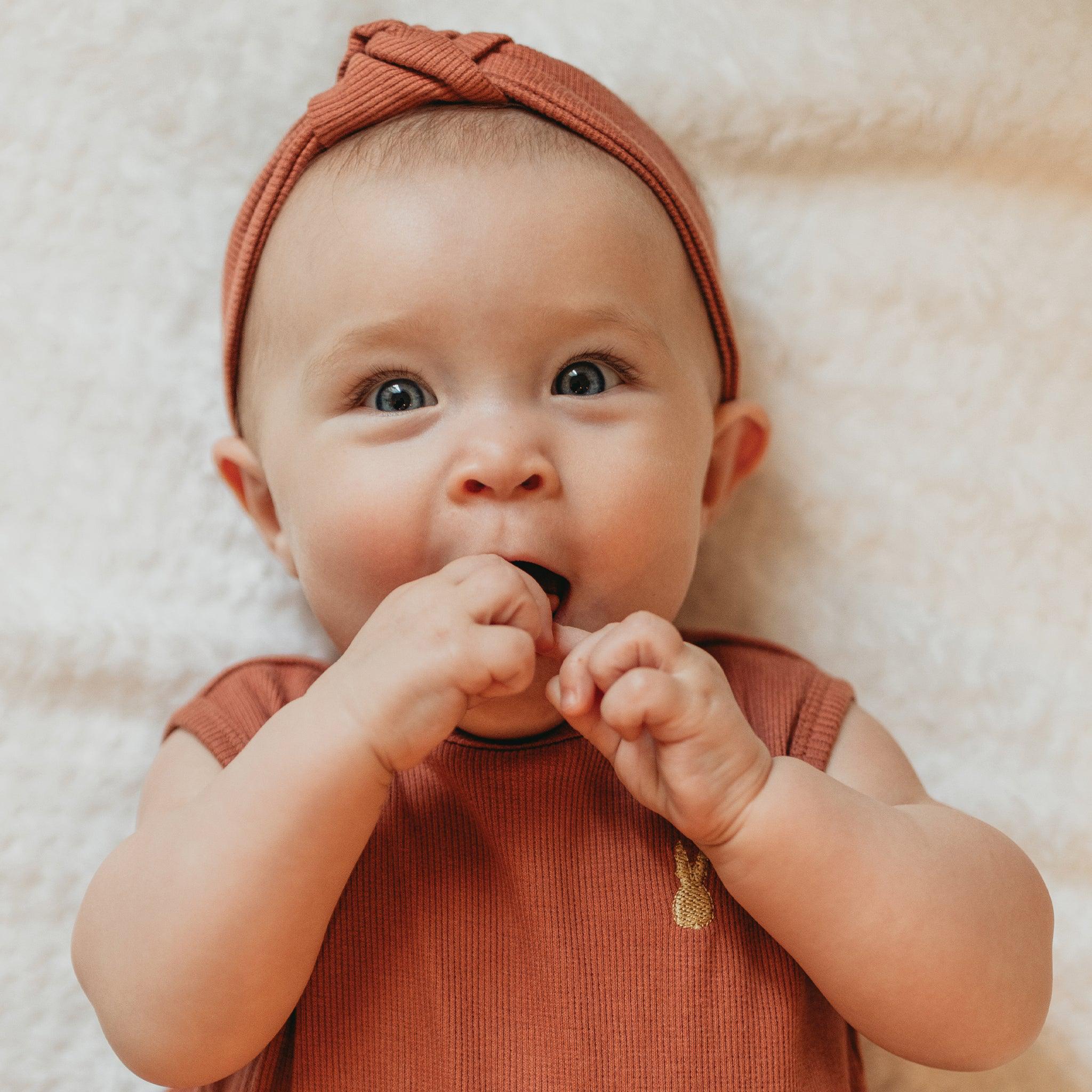RETIRED - Organic Twist Baby Headband - Paprika - Image 2