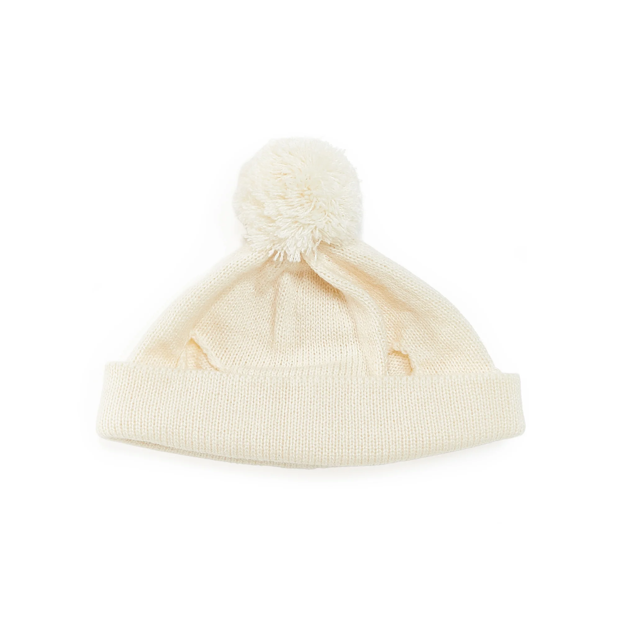 Large Knit Beanie - Cream - Image 2