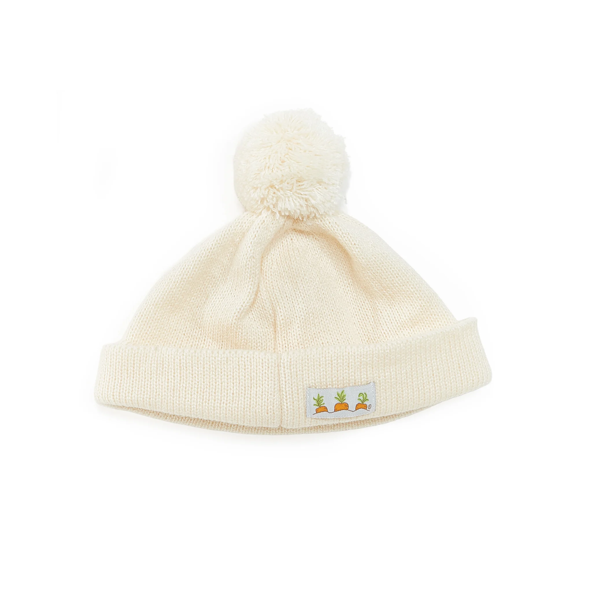 Large Knit Beanie - Cream - Image 3