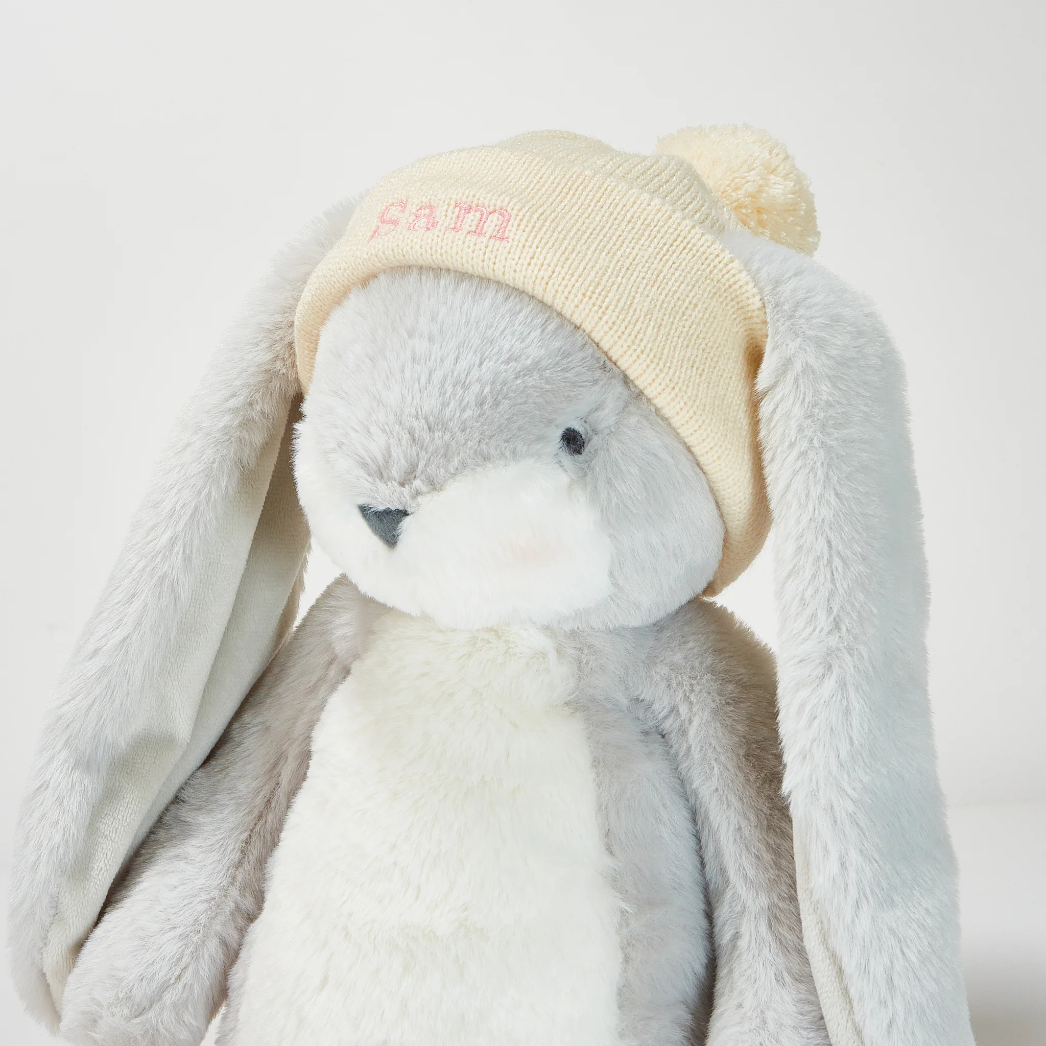 Large Knit Beanie - Cream - Image 4