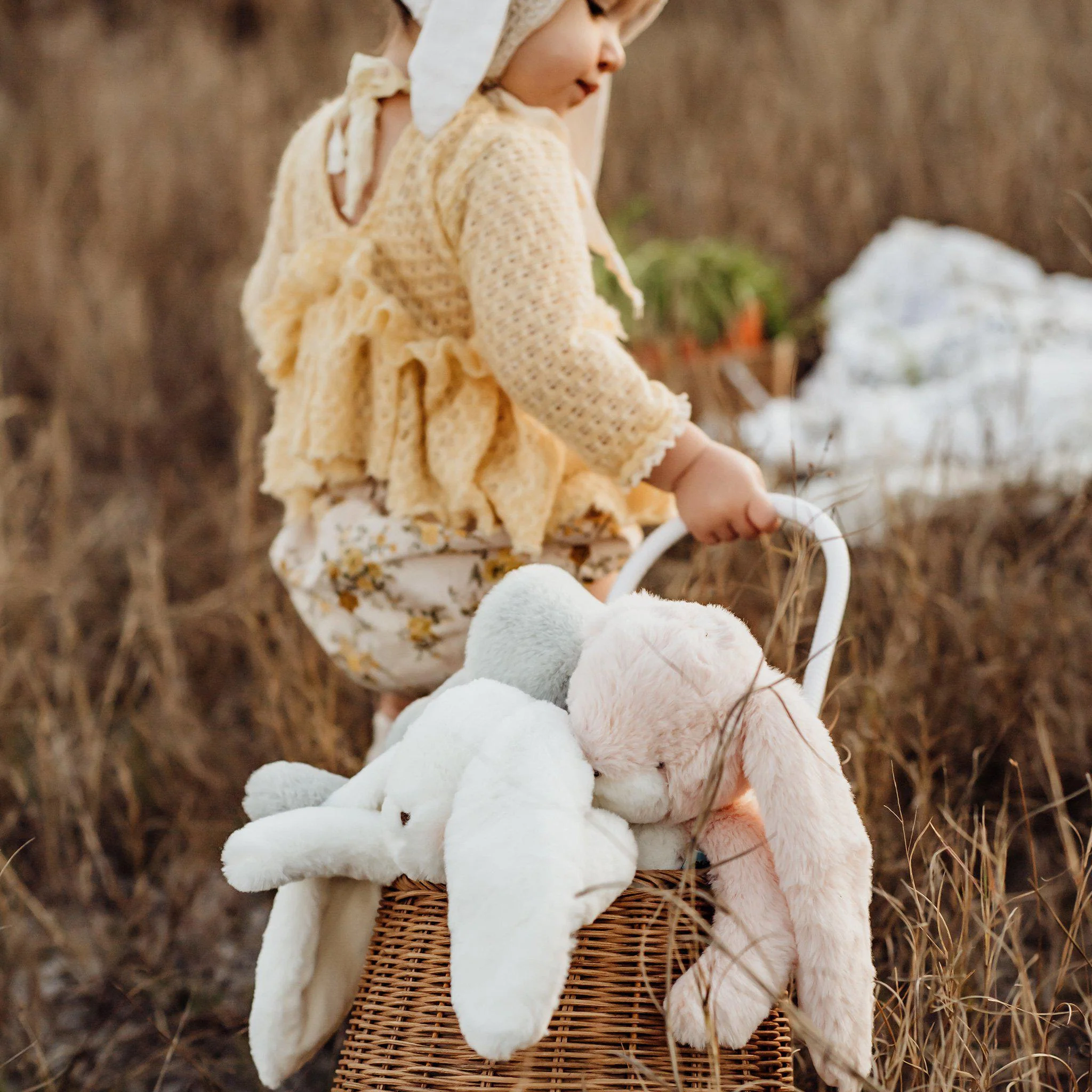 RETIRED - Bun Bun Little Nibble 12" White Bunny - Image 3