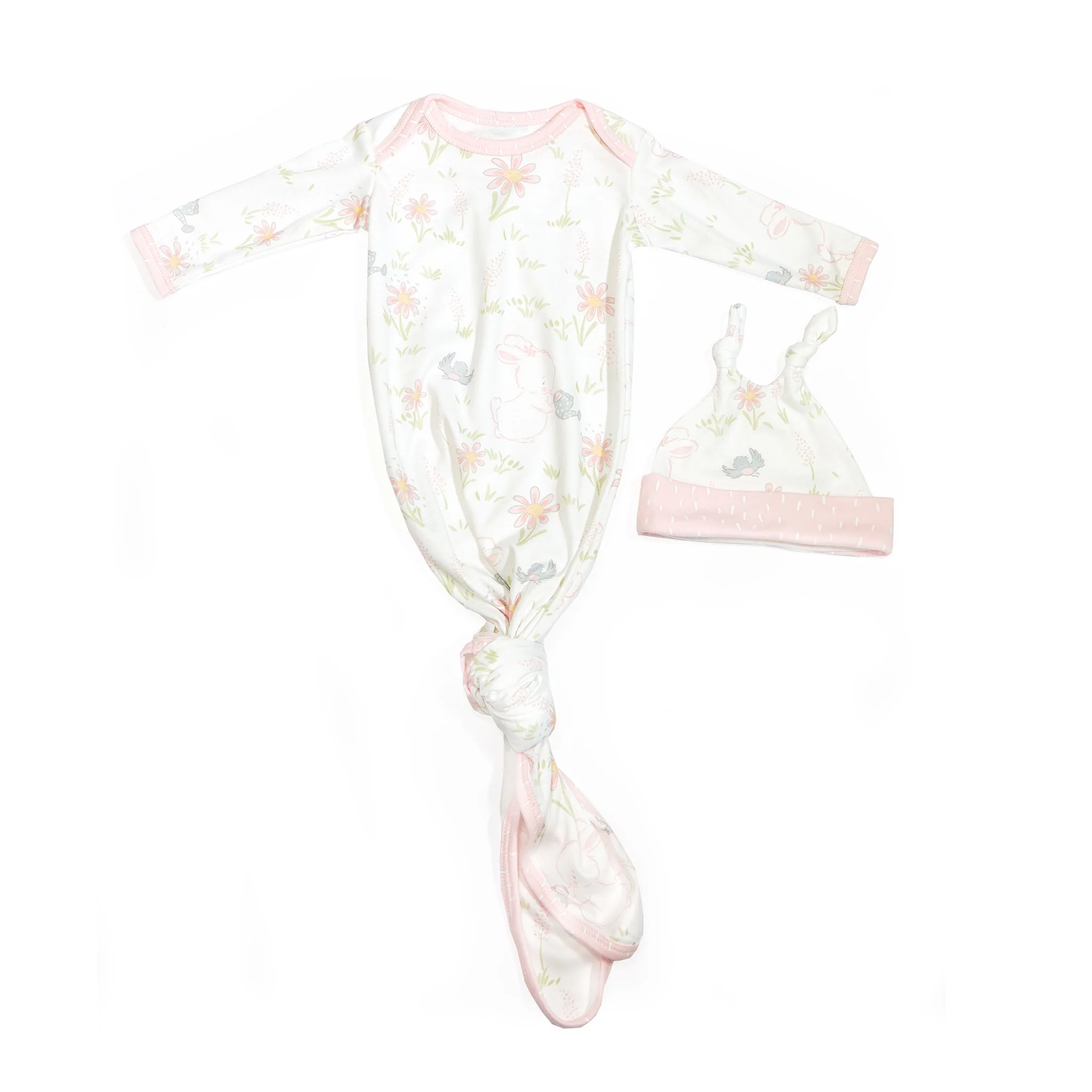 RETIRED - Newborn Friendship Blossom Knotty Gown and Hat Set