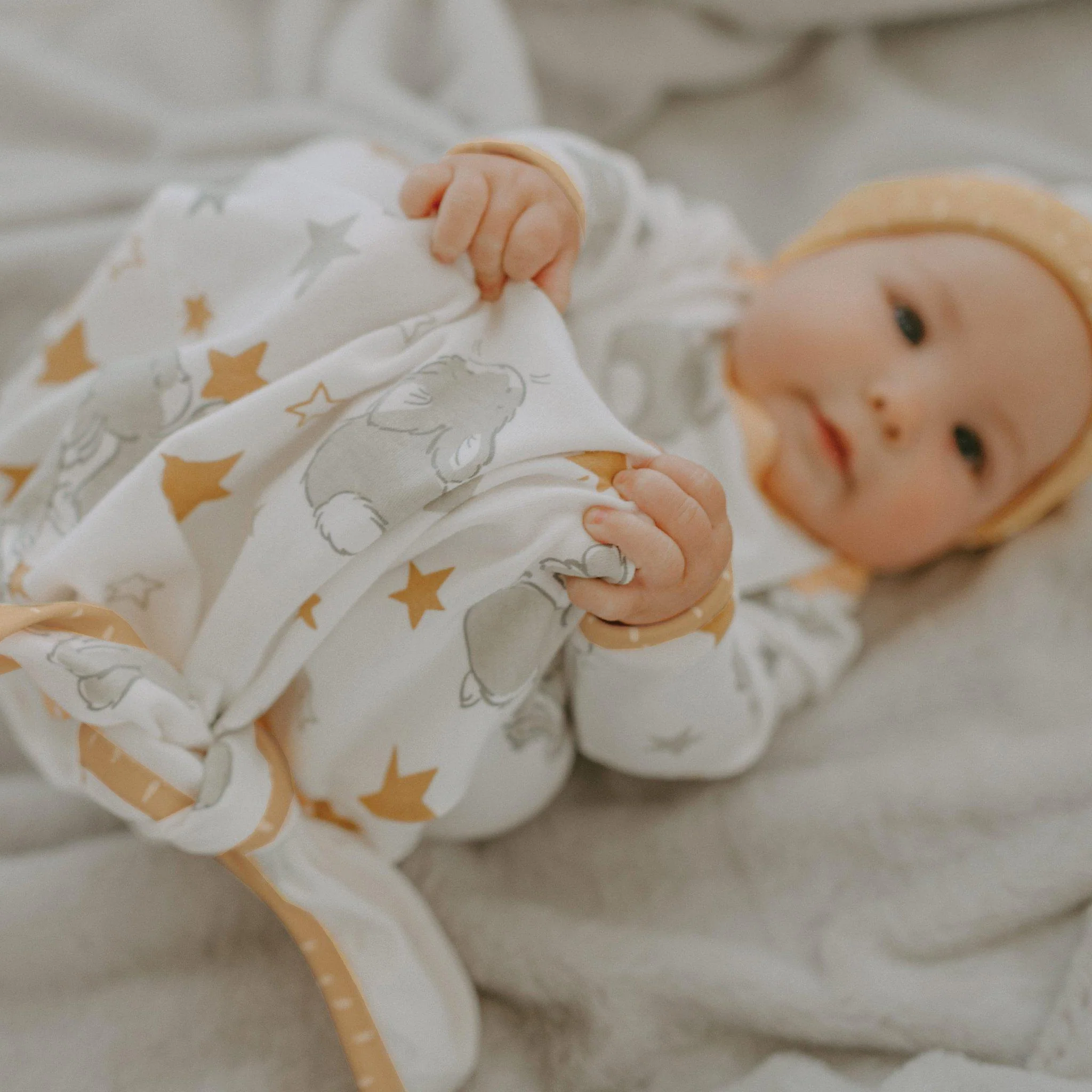 RETIRED - Newborn Little Star Knotty Gown and Hat Set - Image 2