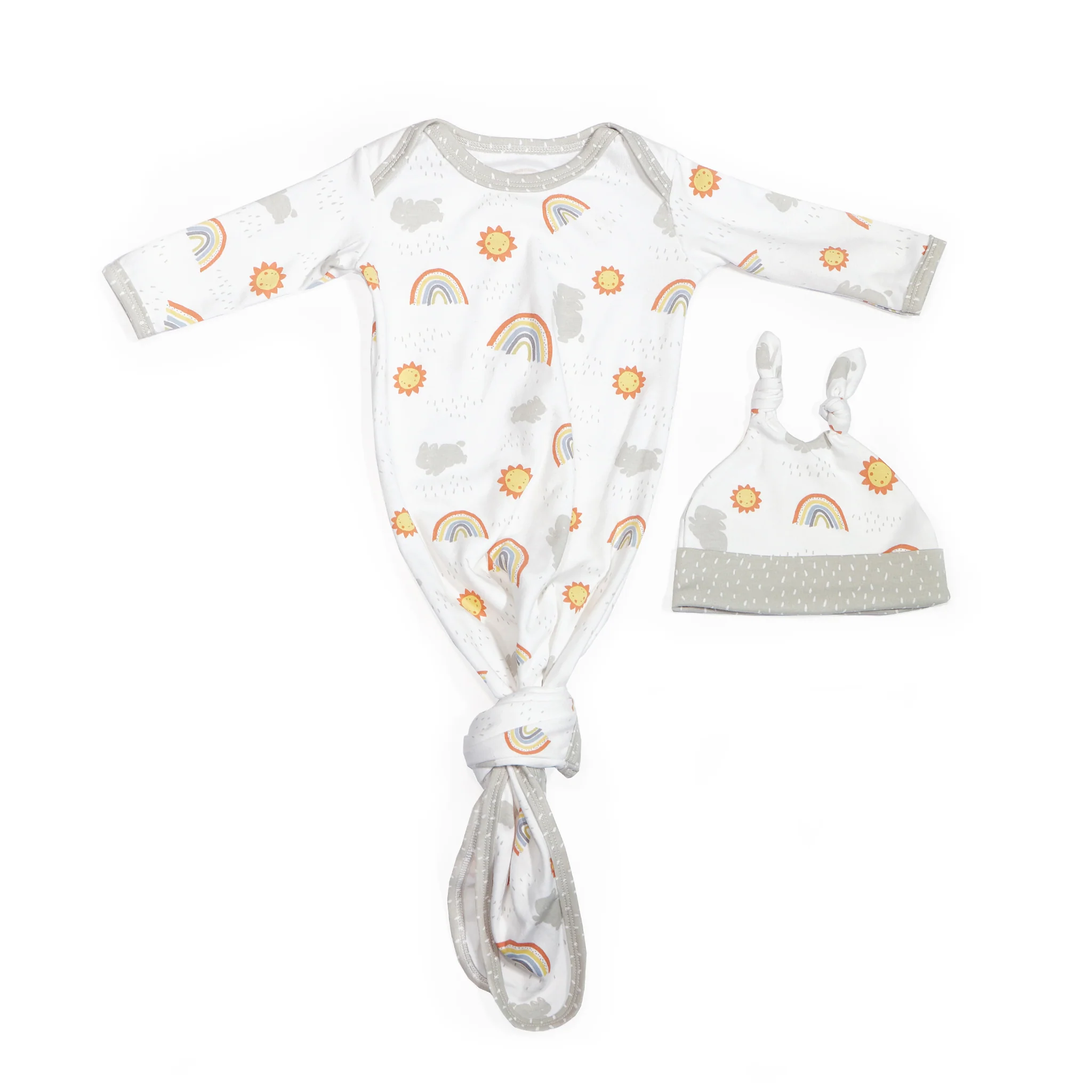 RETIRED - Newborn Little Sunshine Knotty Gown and Hat Set