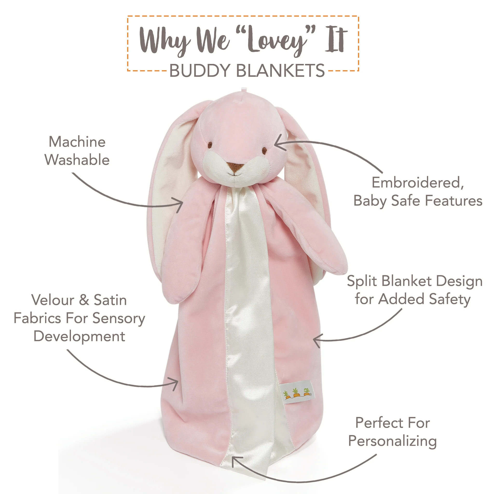 RETIRED - Nibble Buddy Blanket - Coral Blush - Image 3