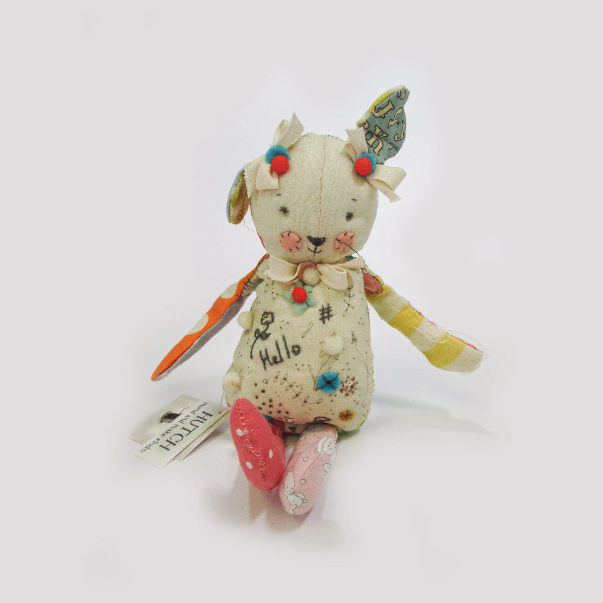 RETIRED - Hutch Studio - Hello Puppy Sitting - One Of A Kind Puppy