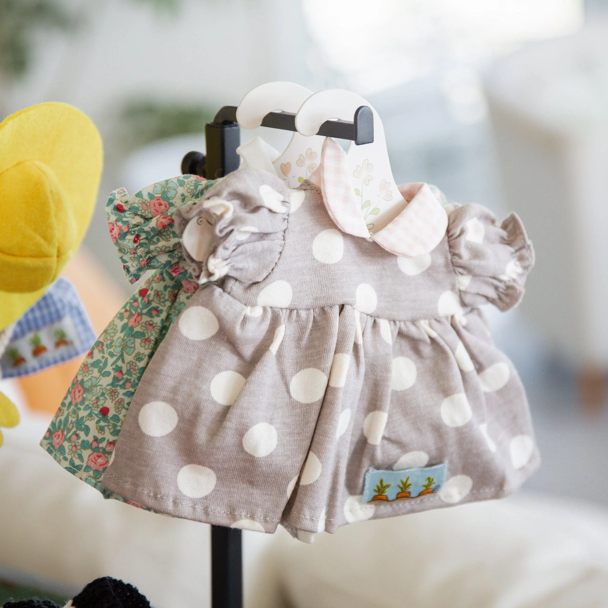 RETIRED - Kiddo's Closet Polka Dot Dress - Gray & Cream - Image 5