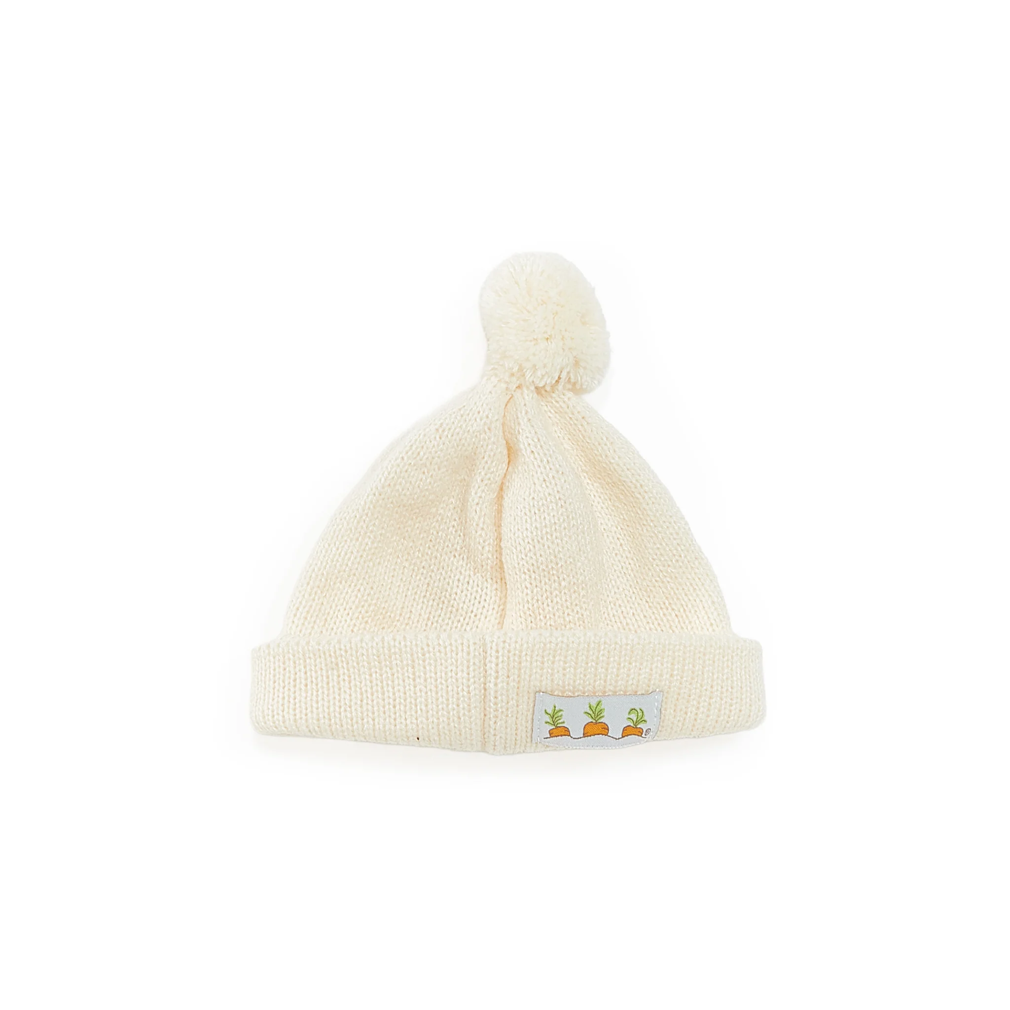 Small Knit Beanie - Cream - Image 3