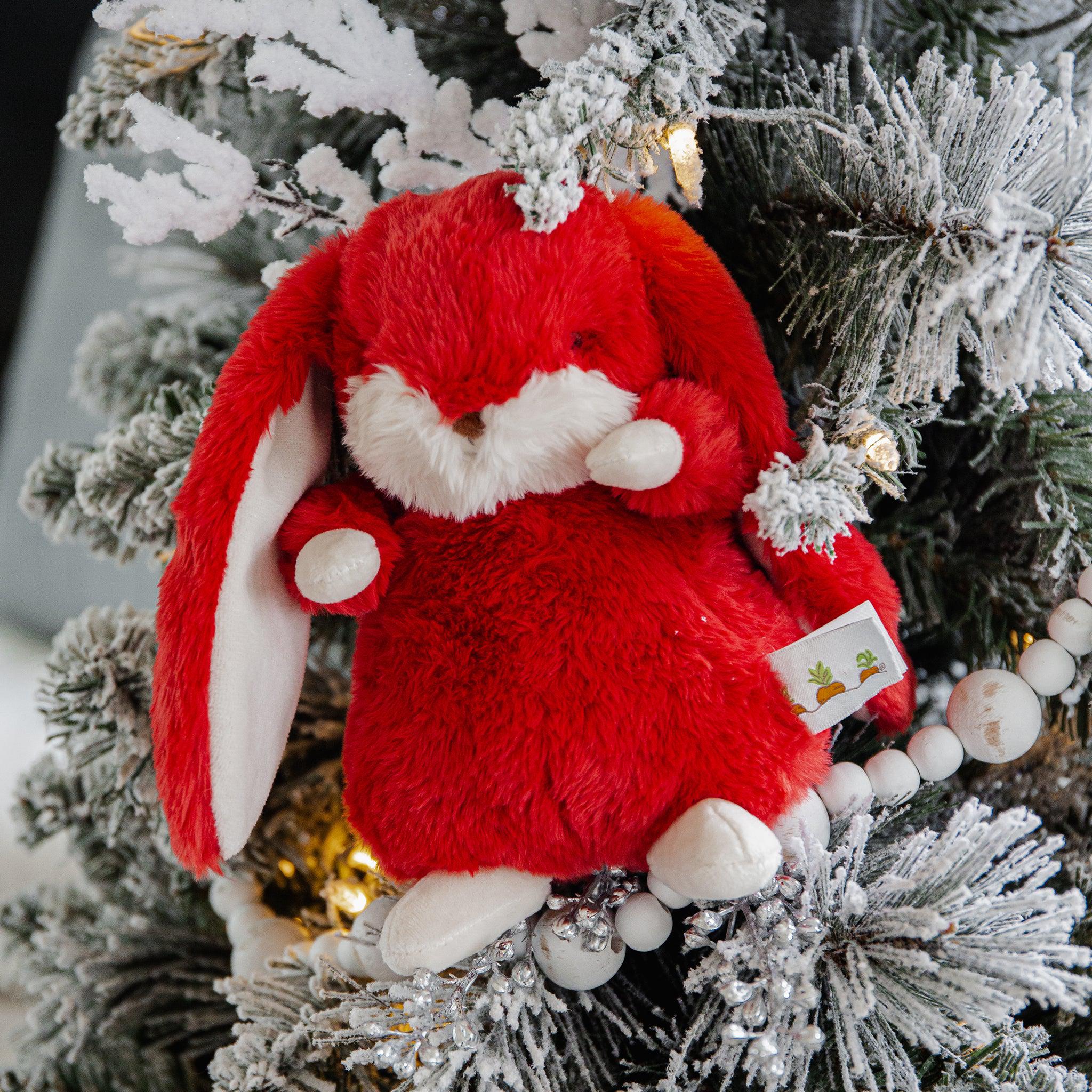 RETIRED - Tiny 8” Nibble Bunny - Cranberry - Image 2