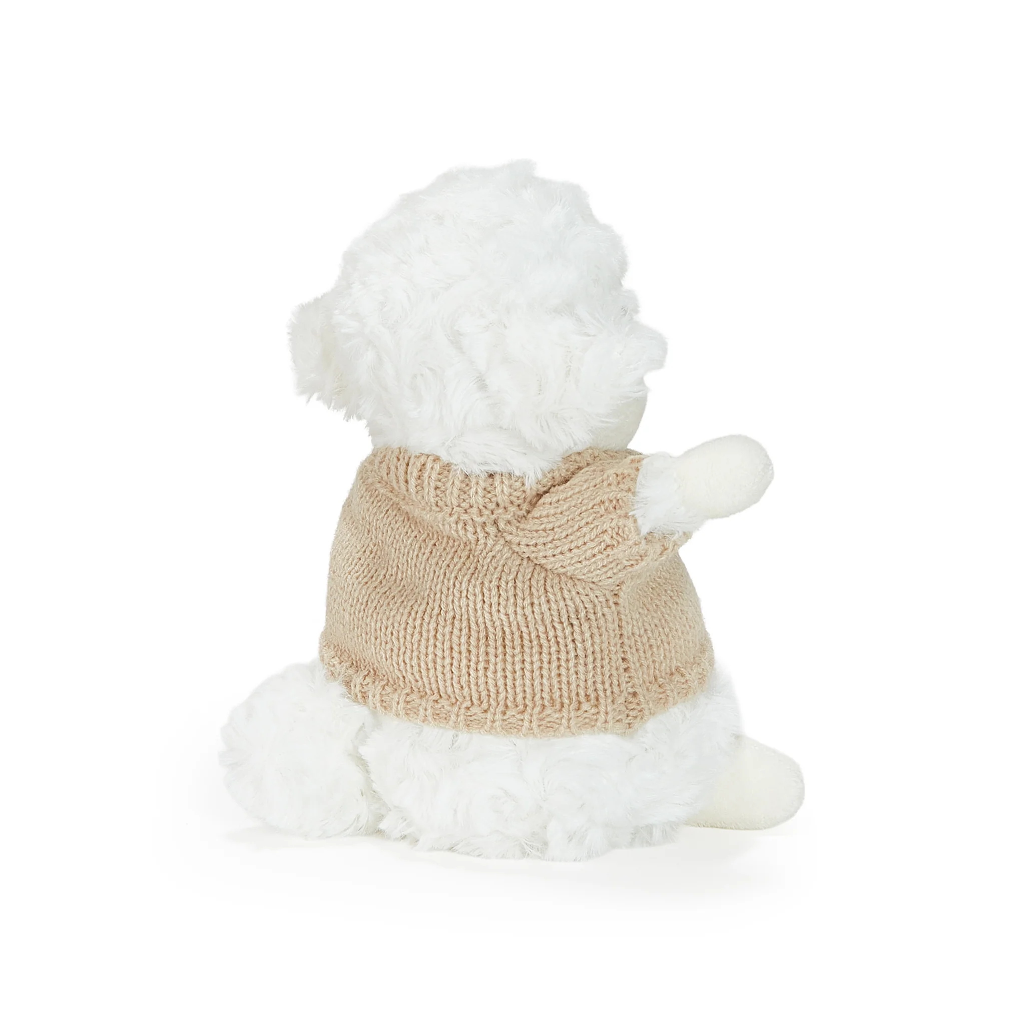 Wee Kiddo the Lamb with Tan Sweater- White - Image 3
